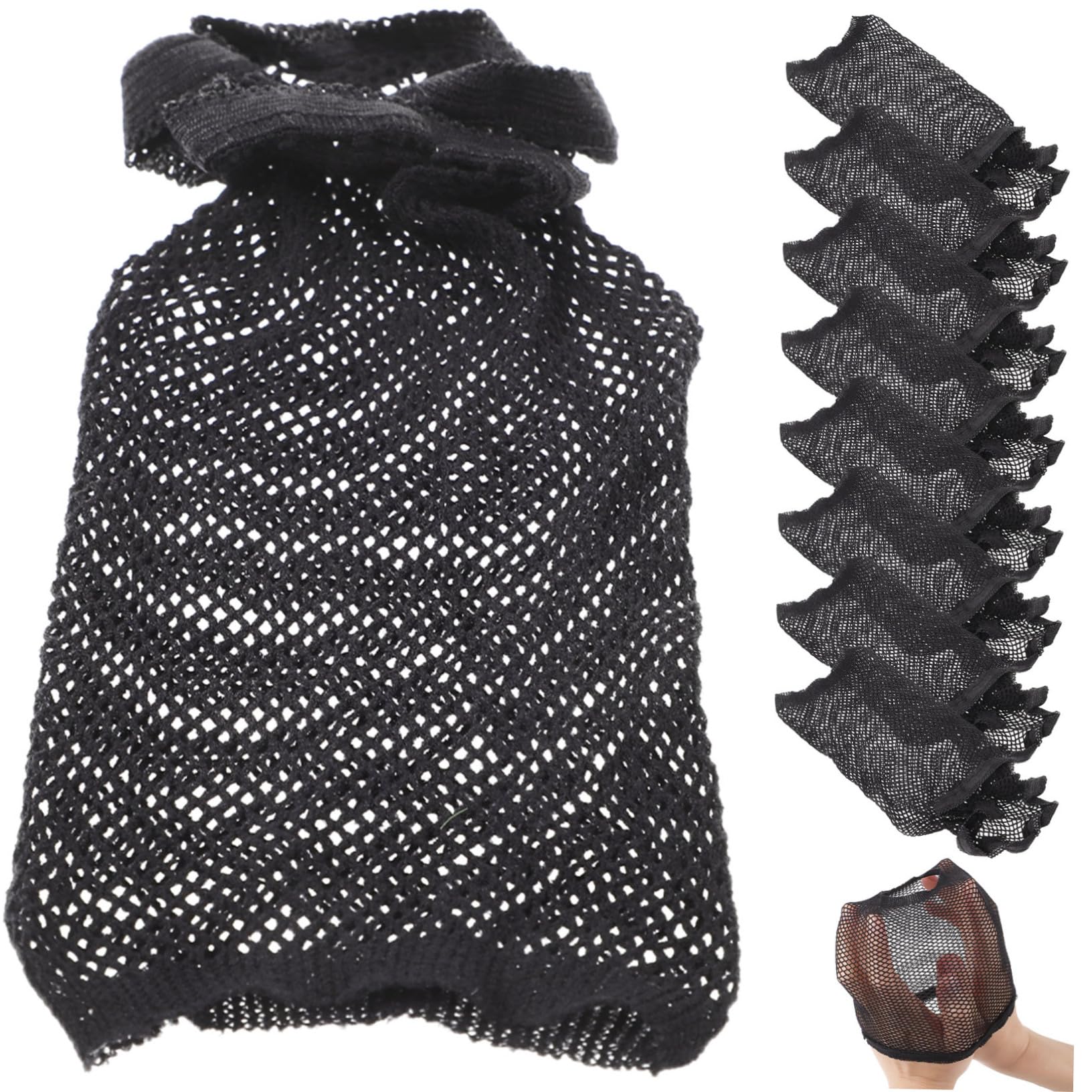 Mikinona 10Pcs Breathable Mesh Wig Caps for Women Elastic Hair Net Weaving Caps Lightweight and Durable Hair Wrap for Natural Hair Tidy for Outdoor Activities and Cosplay
