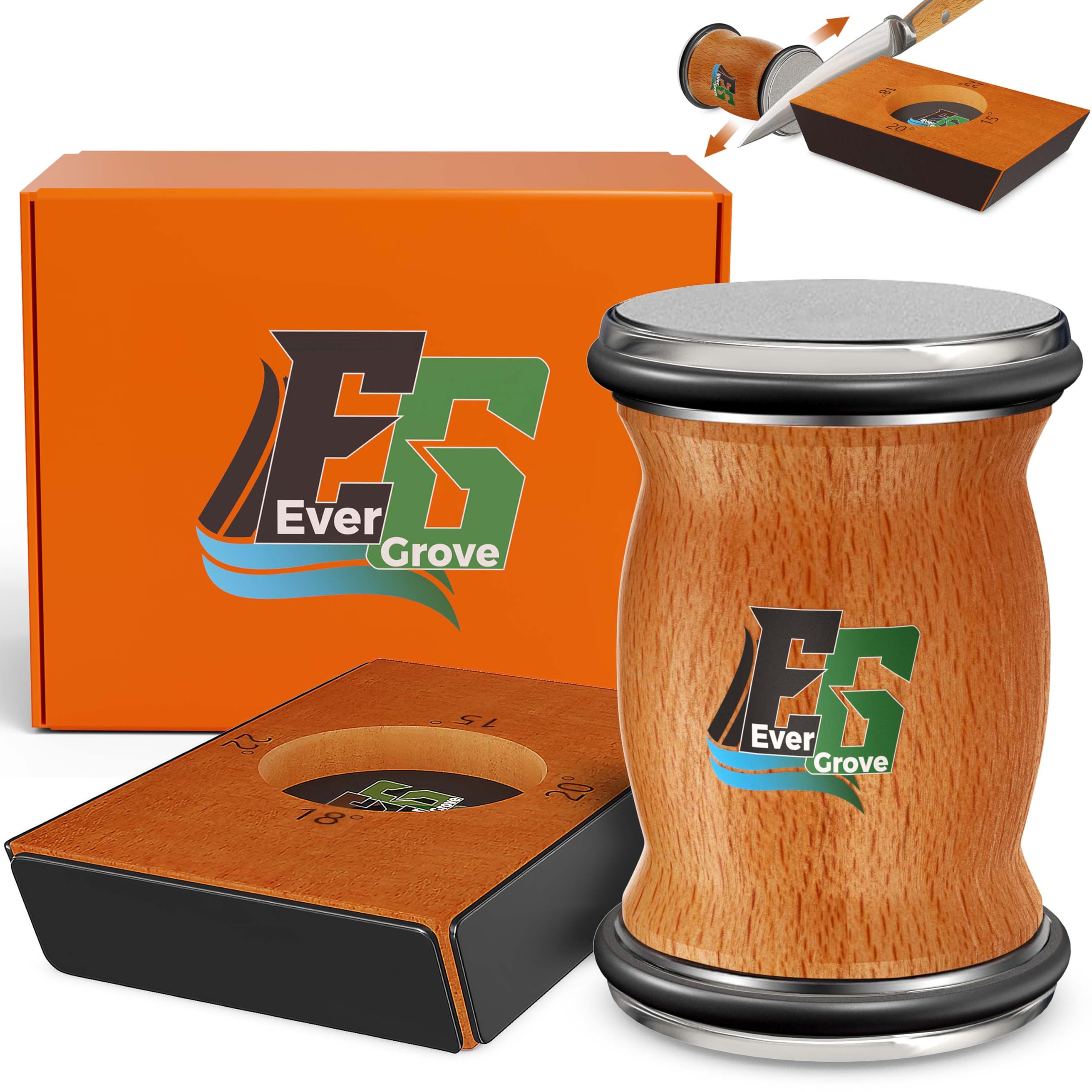 Knife Sharpener Tool, Rolling Knife Sharpener Kit, Knife Sharpening with Diamonds and Ceramic for Steel of Any Hardness, Kitchen knife Sharpener with