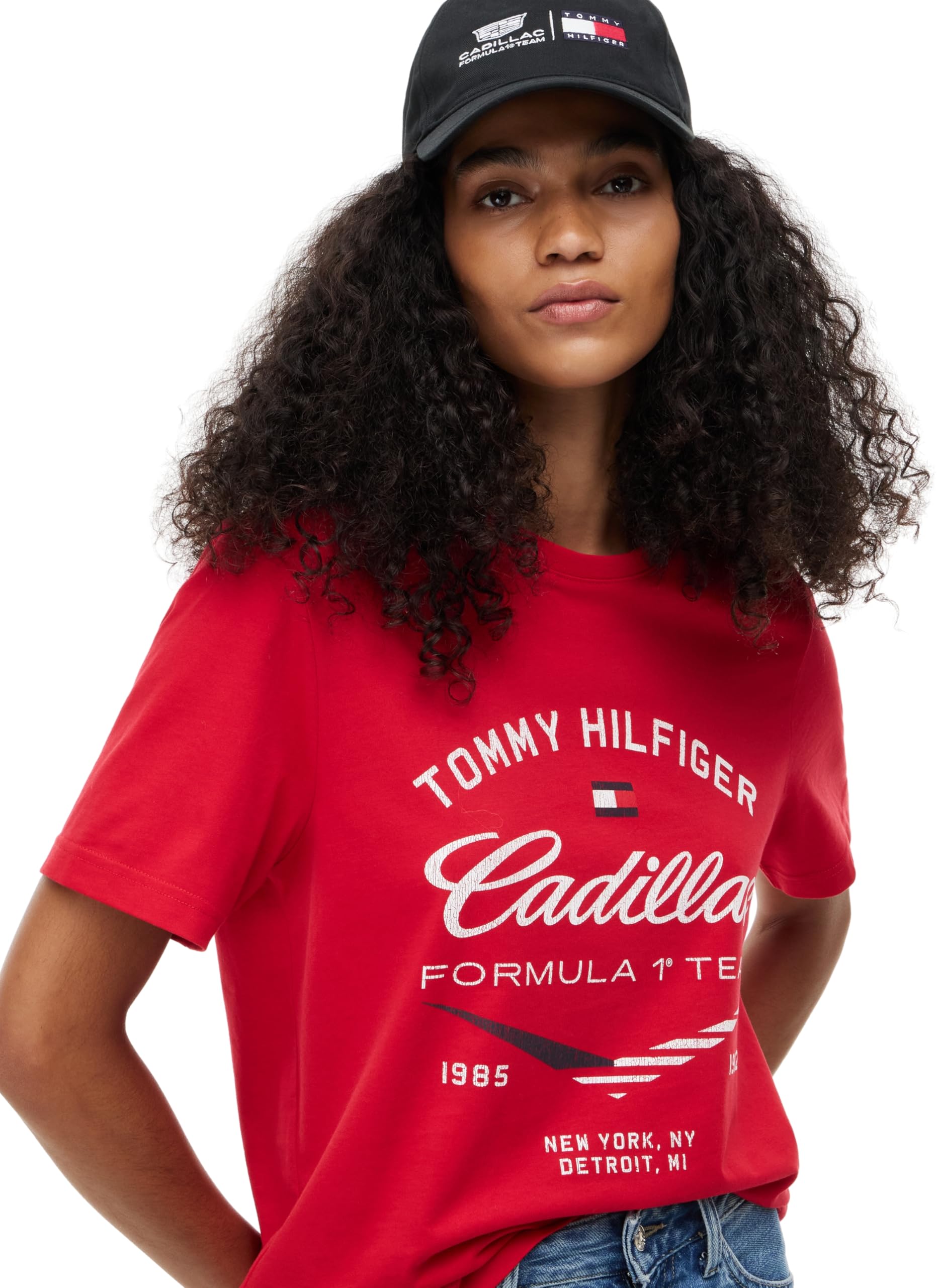 Tommy Hilfiger Unisex T-Shirt Kurzarm TH X Cadillac F1 Varsity Graphic aus Baumwolle