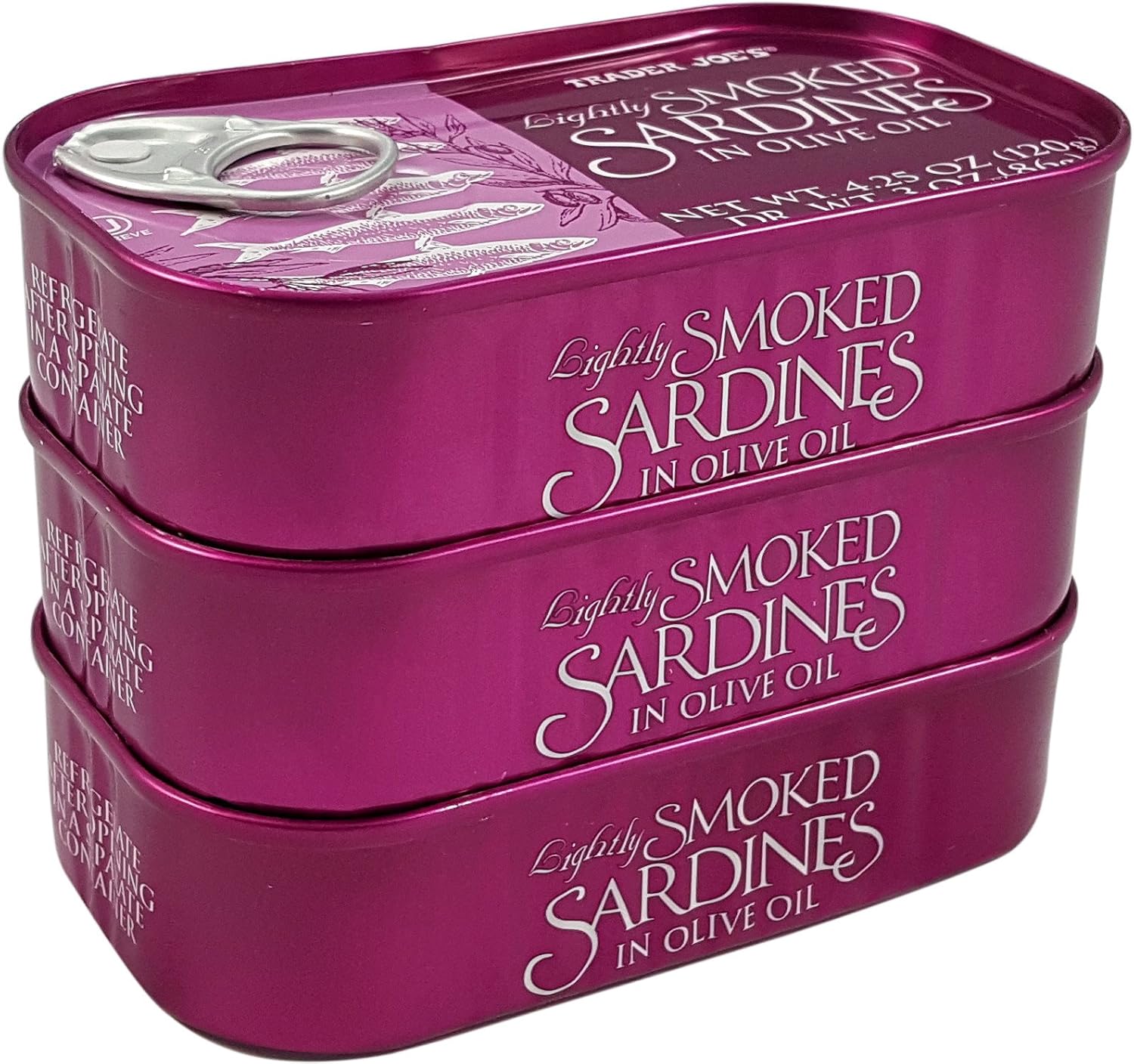 Trader Joe's Lightly Smoked Sardines in Olive Oil 3 Pack