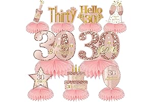 Sparkling Pink Rose Gold 30th Birthday Table Centerpieces Decorations