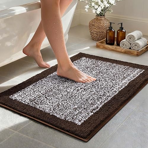 Miniatura 17 de 24x48 alfombras largas de baño antideslizantes lavables, grandes alfombras de baño para piso de baño y tina, suaves alfombras de baño absorbentes