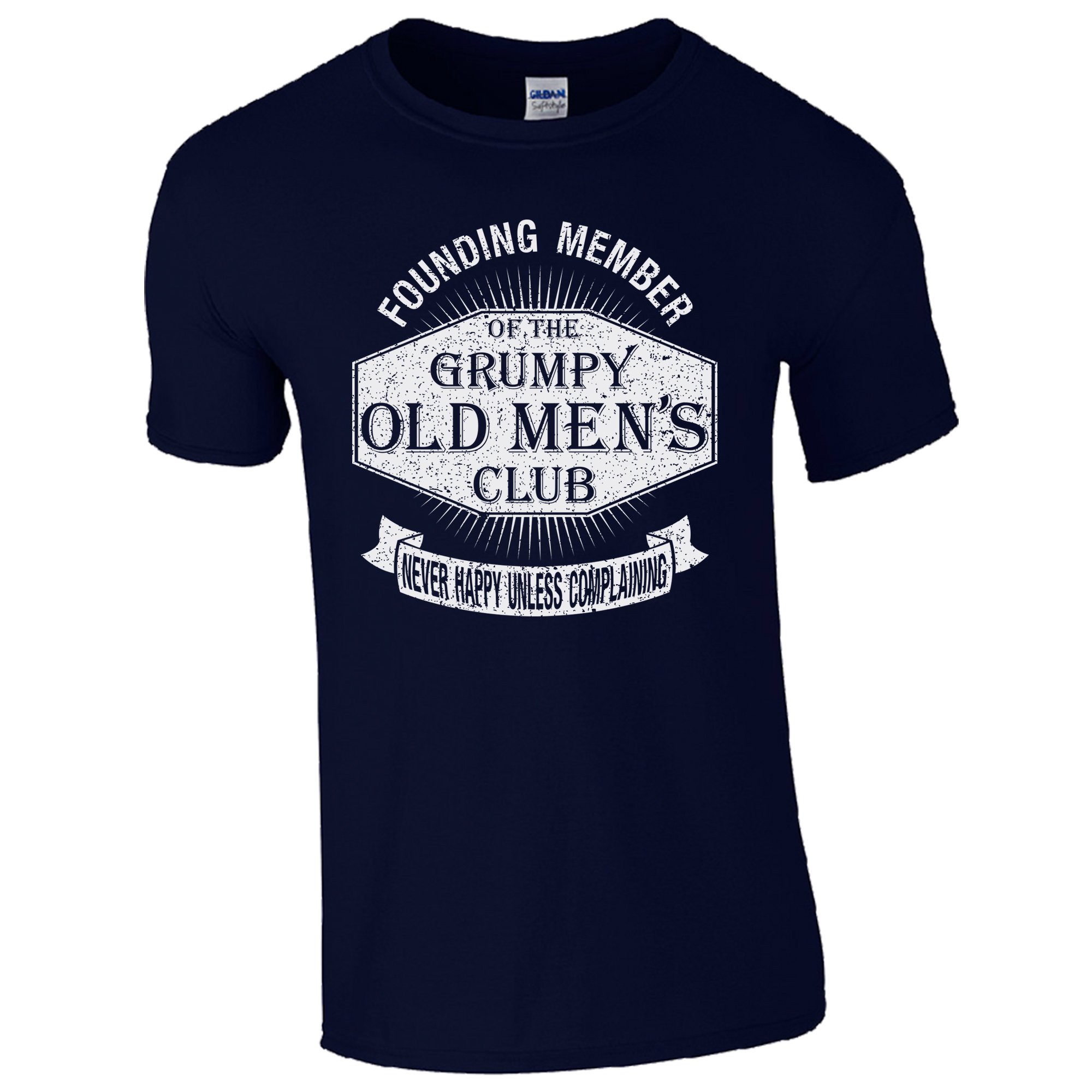 Grumpy Old Men's Club T Shirt (2XL, Navy Blue)