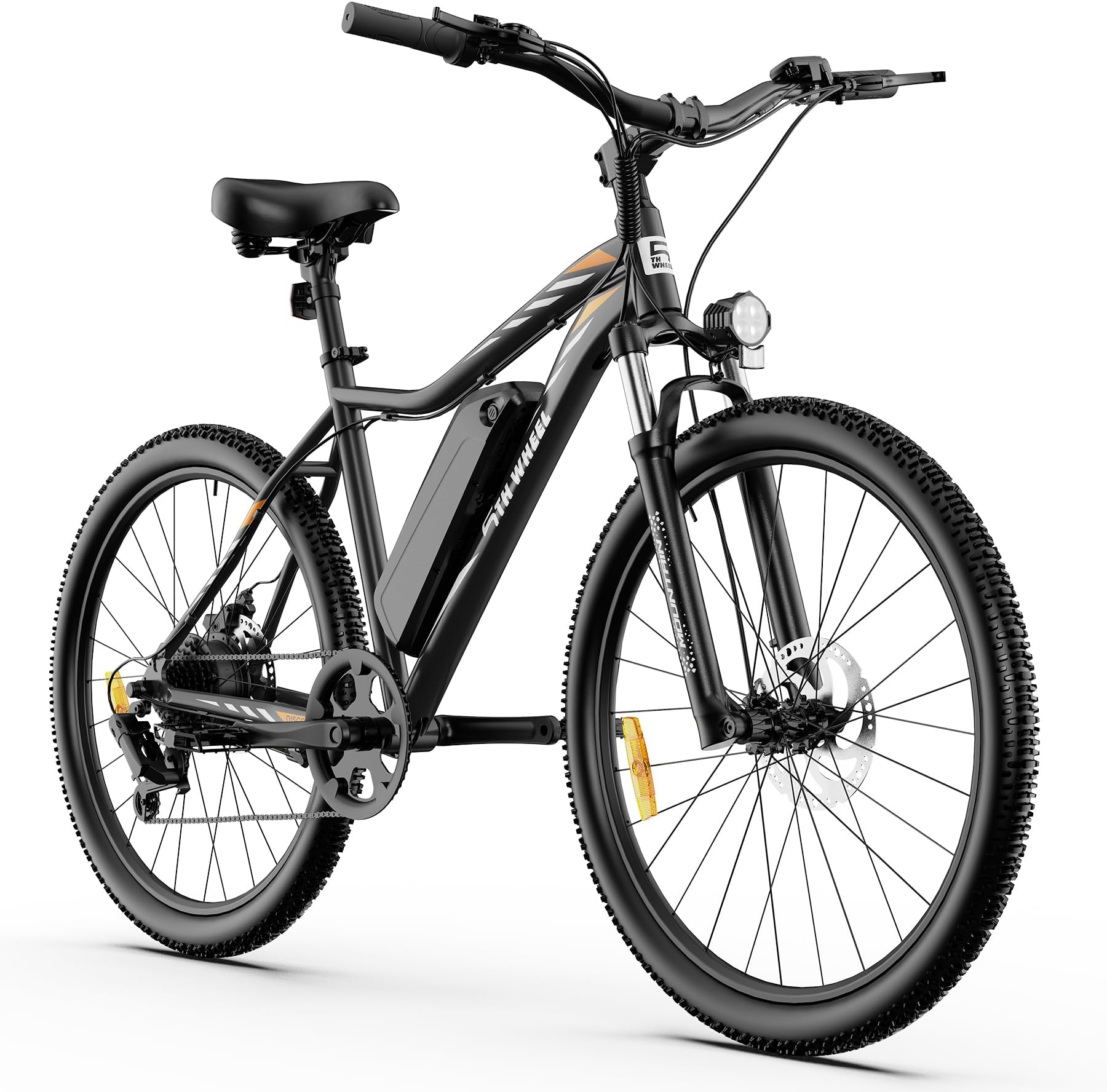 5TH WHEEL Discover Electric Bike for Adults Peak 750W Electric Bike, 23MPH 26" Commuting Electric Mountain Bike with 43 Miles Removable Battery, 7-Speed, Adjustable Front Fork
