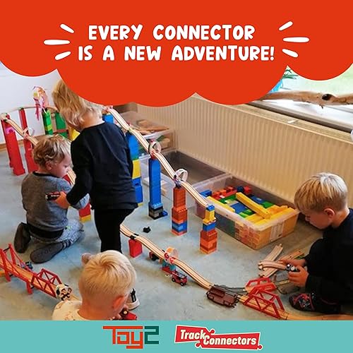 Miniatura 7 de TOY2 Accesorios de madera para rieles de tren  Conectores de plástico para pista de tren de madera  Juguetes educativos divertidos para juegos de