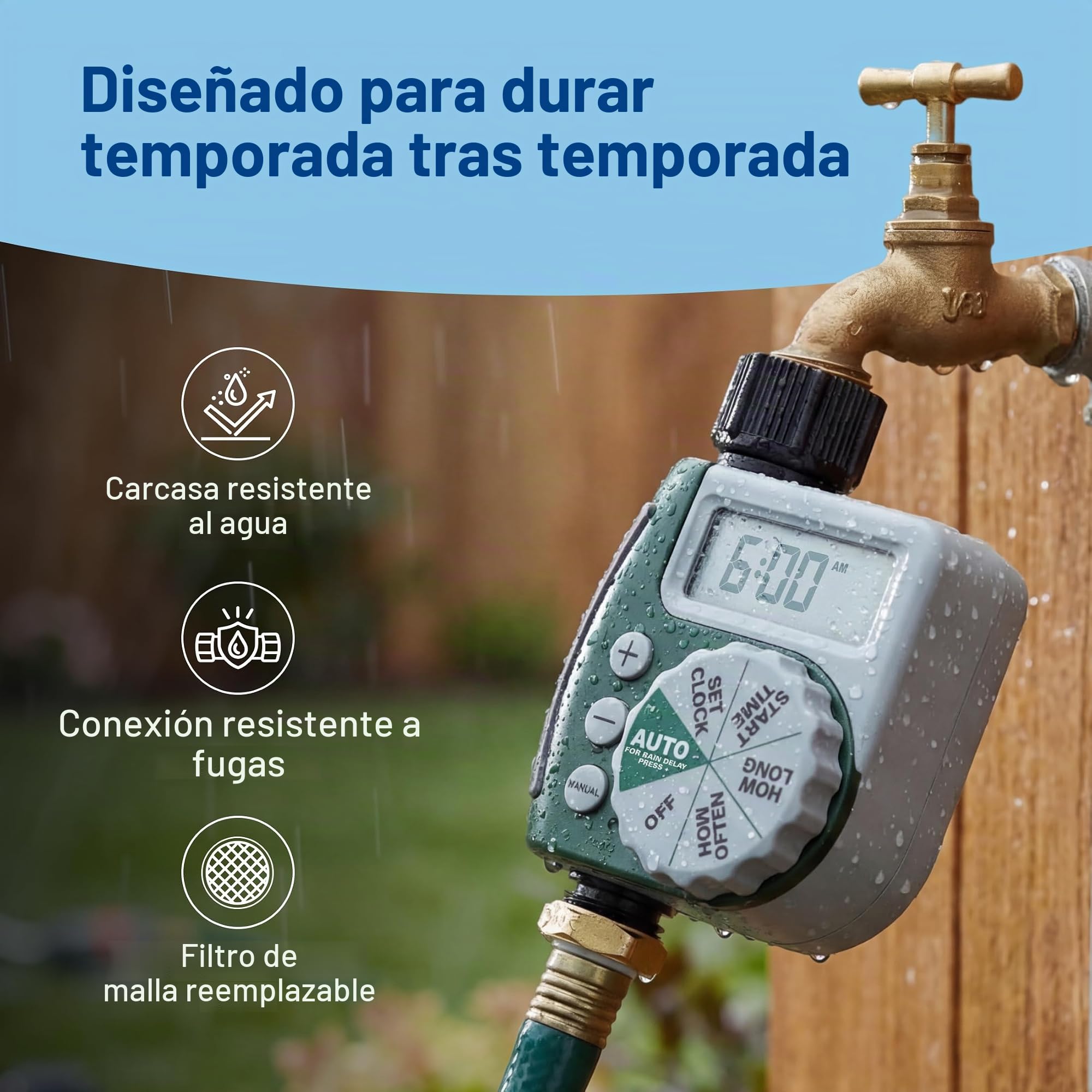 Orbit 62067 Temporizador Digital programable de riego de Manguera de 1 Salida, Paquete de 2