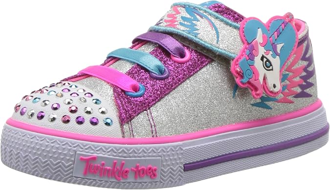 Skechers Baby Girls 10772N Walking Trainers, Multicolour (Silver/Hot Pink),  9 UK (26 EU) : Amazon.it: Scarpe e borse