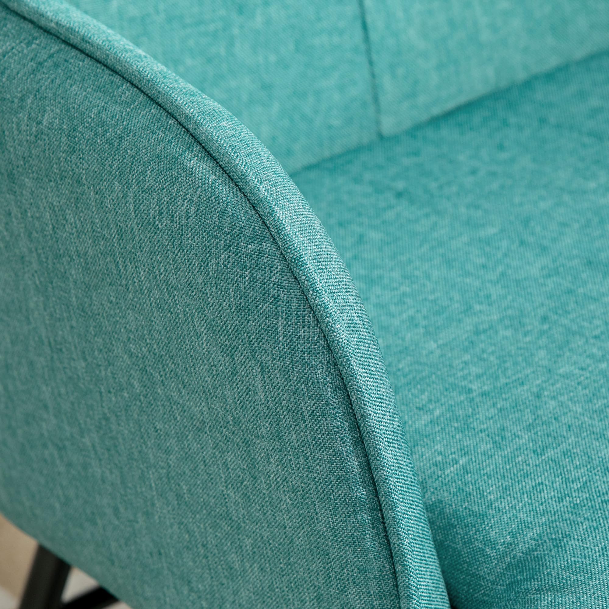 HOMCOM Silla Mecedora con Reposapiés, Sillón de Relax, con Cojín Acolchado, Respaldo Alto, Reposabrazos y Patas de Madera, Carga 130 kg, para Salón, Dormitorio, Verde Azulado