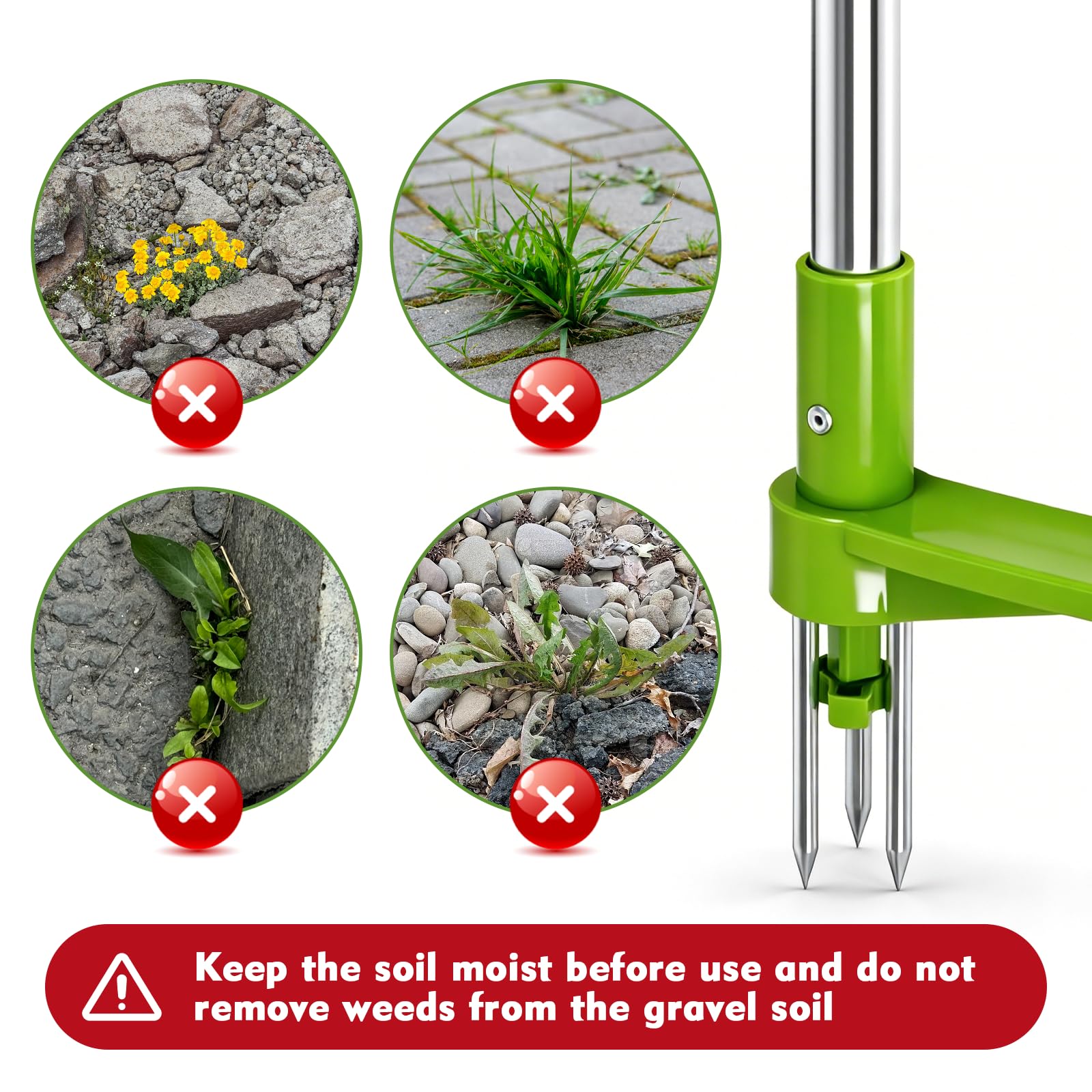 100cm Estirpatore Erbacce da Giardino,Estirpatore in Piedi con 3 Tappi in Acciaio e Pedale,Facile da Rimuovere le Erbacce Senza Piegare,Strumento Giardinaggio Diserbo per Cortile,Prato,Patio
