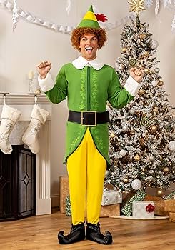 Men's Christmas Movie Elf Costume Shoes Black Leather