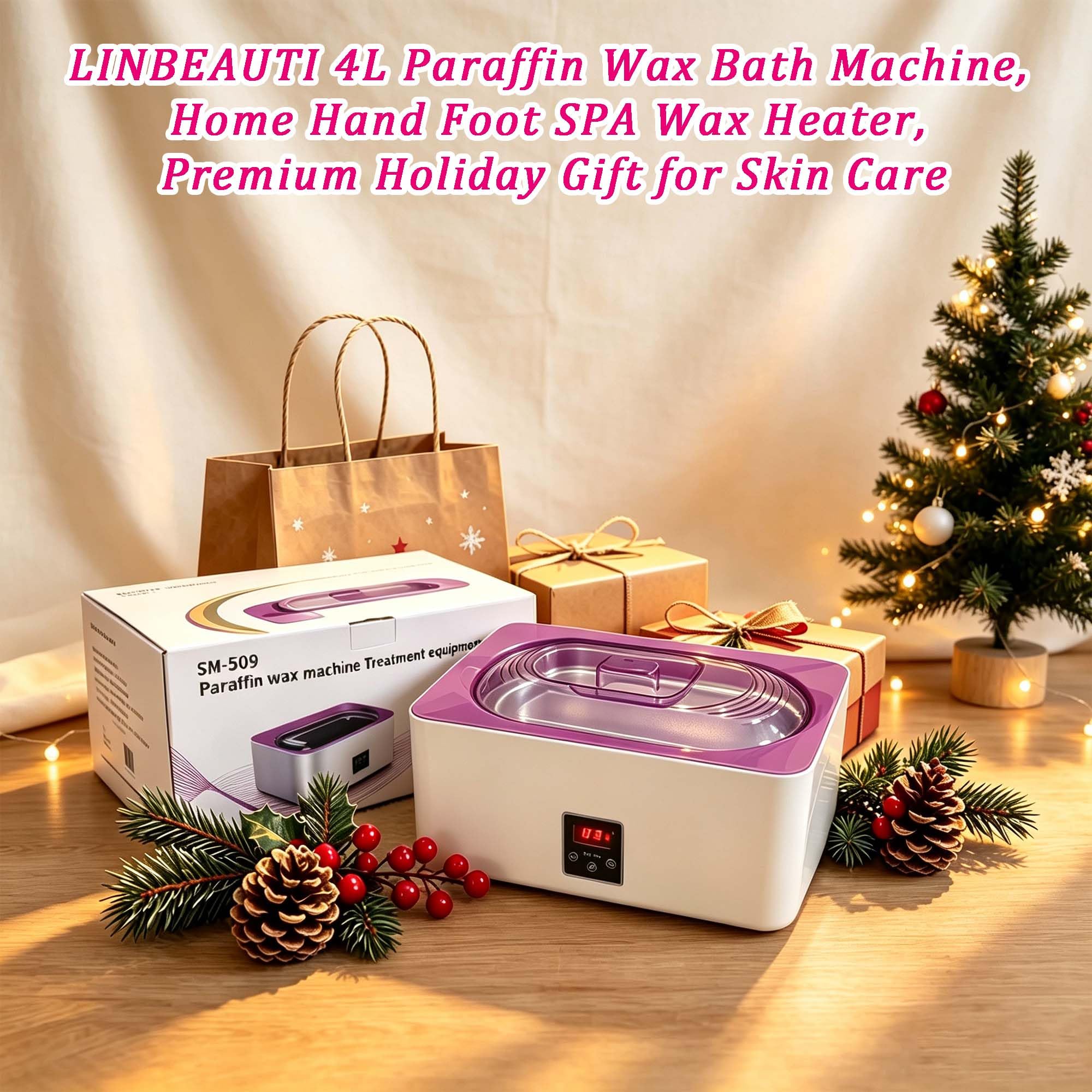 Bagno di paraffina per mani e piedi, set professionale da bagno di paraffina da 4 litri con modalità automatica, regolazione precisa della temperatura e funzione di fusione rapida, ideale