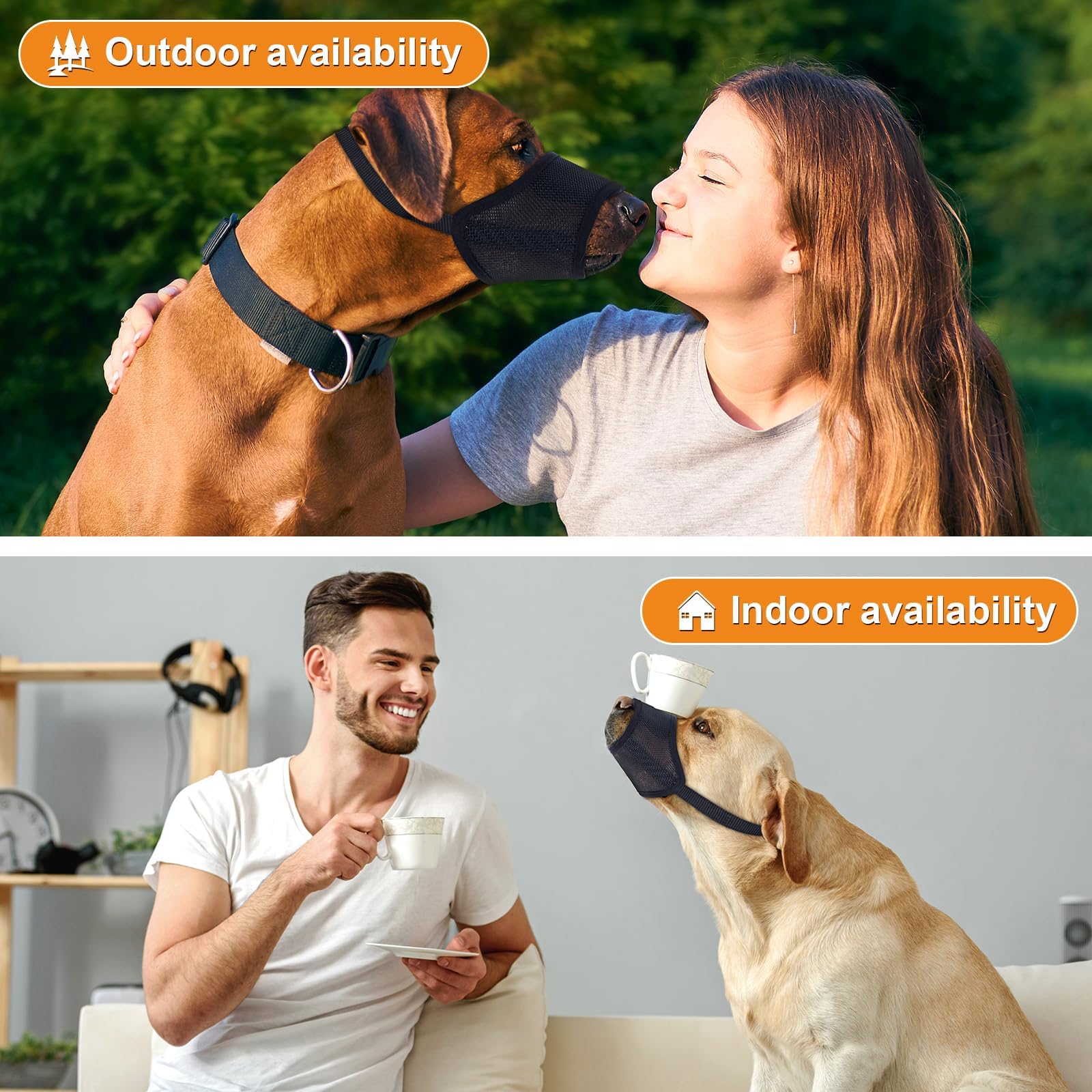 Dog Muzzle, Soft Nylon Air Mesh Breathable Drinkable Anti-Bite Adjustable Anti-Slip Muzzle for Small Medium Large Dogs(Black, XS) - Image 4