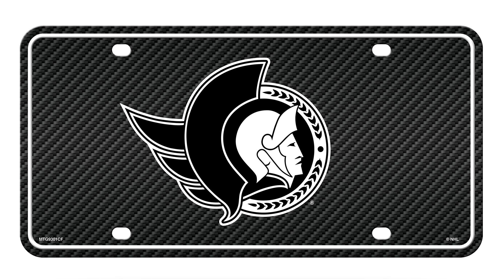 Rico Industries NHL Hockey Carbon Fiber Metal Auto Tag 6" x 12" - Great for Truck/Car/SUV