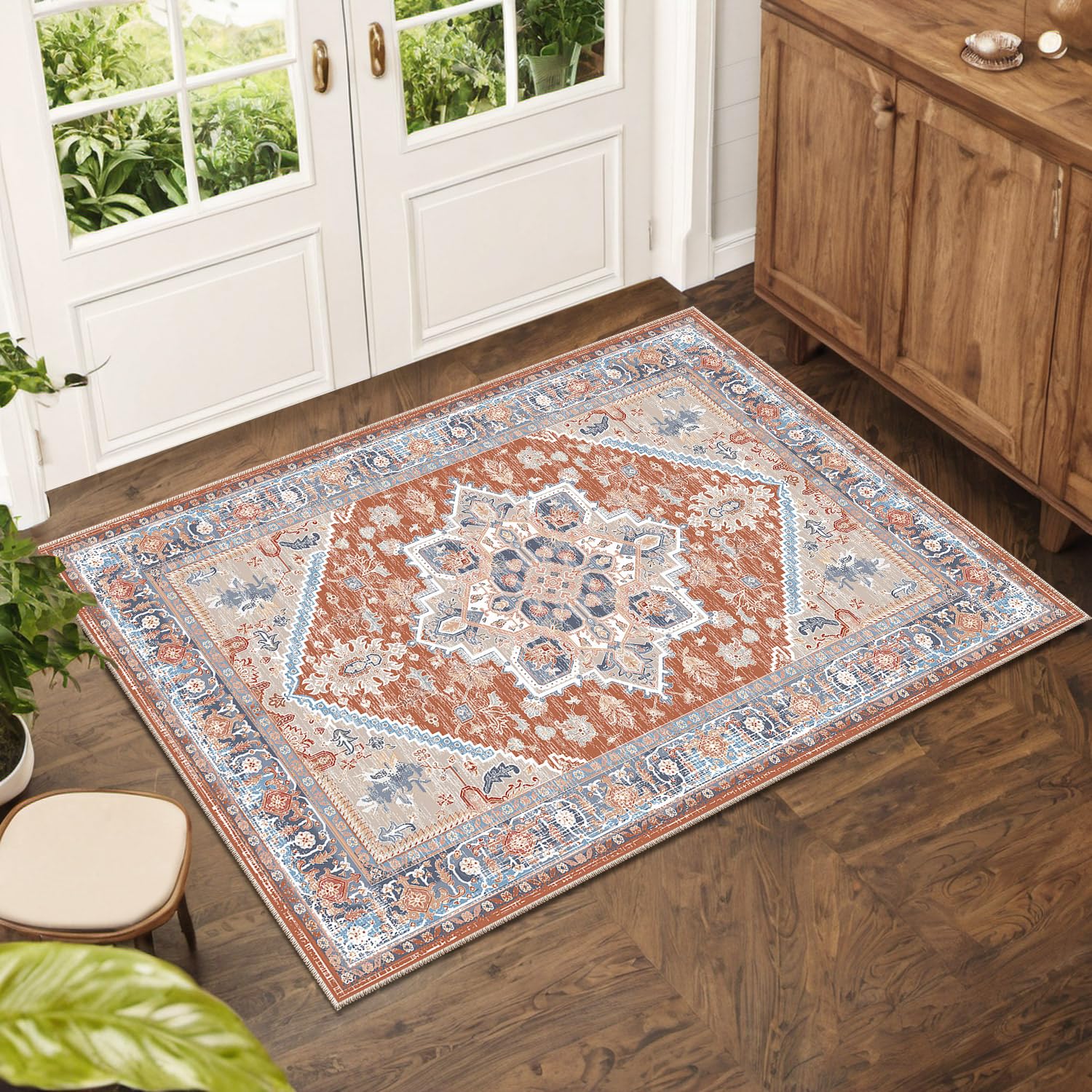 Vintage rug セール Amazon.com: BESTSWEETIE 2x3 Area Rugs for Living Room Washable Non