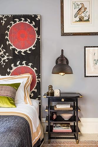 Miniatura 6 de DIRYZON EUL - Aplique de pared rústico de cuello de cisne para exterioresinteriores, luz de porche de granja, 1 luz, luz de pared de mesita de noche