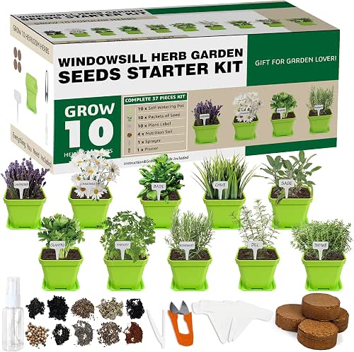 Meekear 10 Herb Seeds Garden Starter Grow Kit with Green