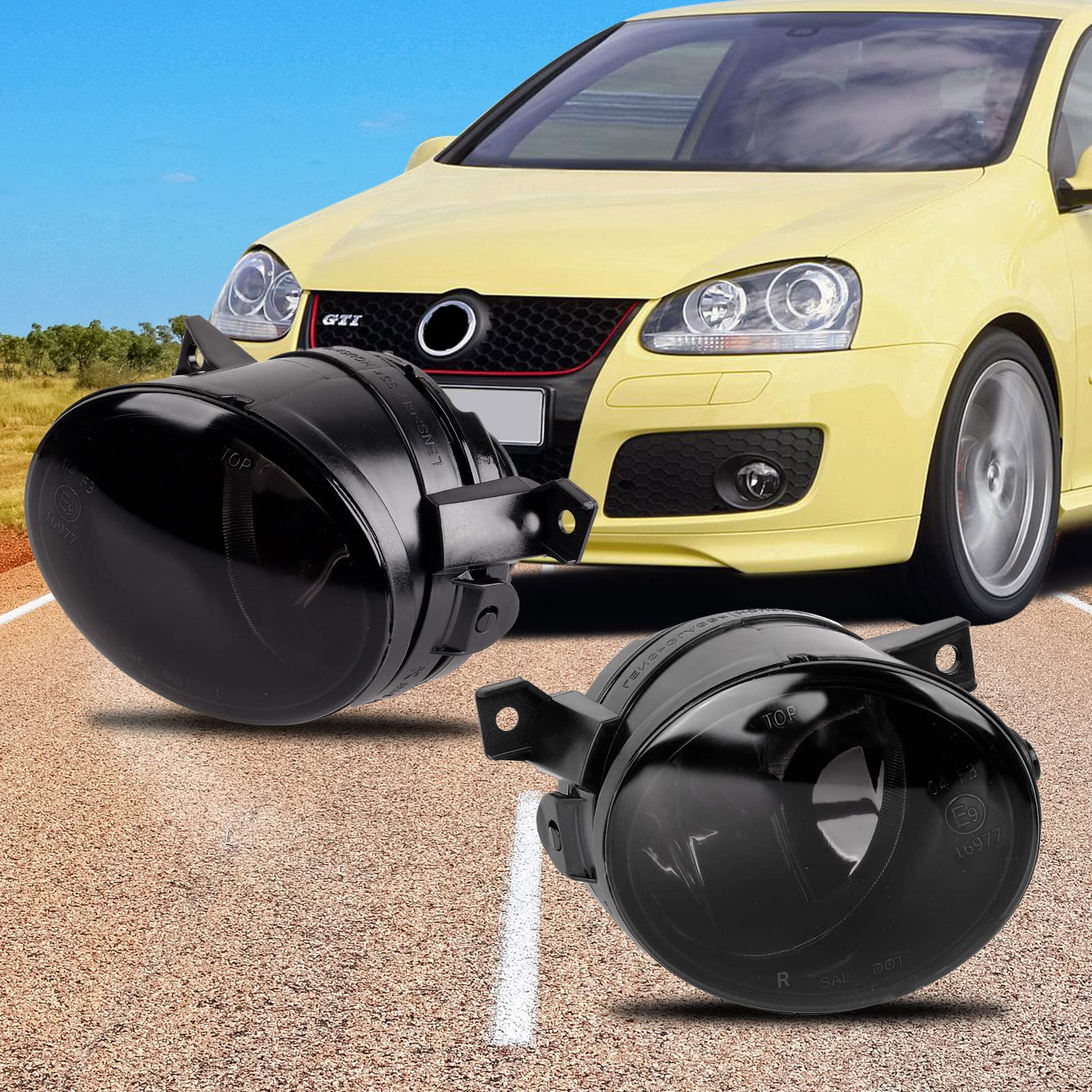 2X fendinebbia Anteriori per Volkswagen GTI Golf 5/V Jetta III/3 Scirocco Up Amarok(VW 1K1 1K5 1K2 137 138)SEAT Mii KF1 Skoda Citigo Bj.2003-2017 grigio