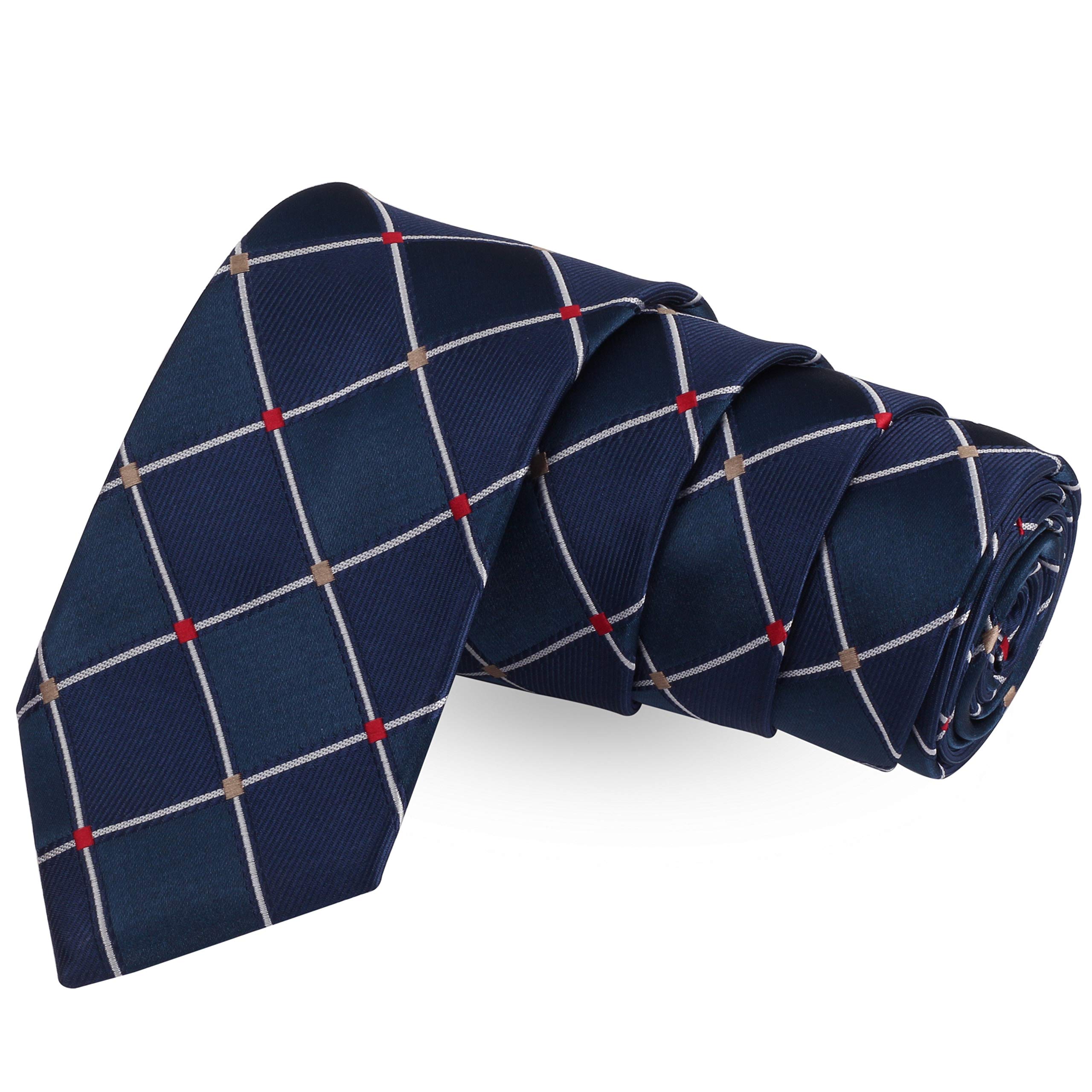peluche Alluring Checks Blue Colored Microfiber Necktie For Men-picture-41