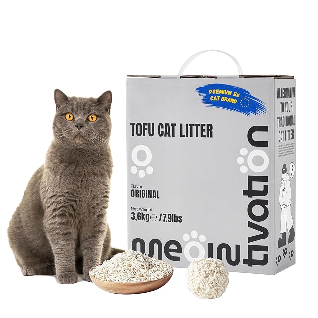 Arena de Tofu para Gatos 3,6 kg - Aglomerante y Vegetal con Fibra de Guisante, 99% Libre de Polvo…