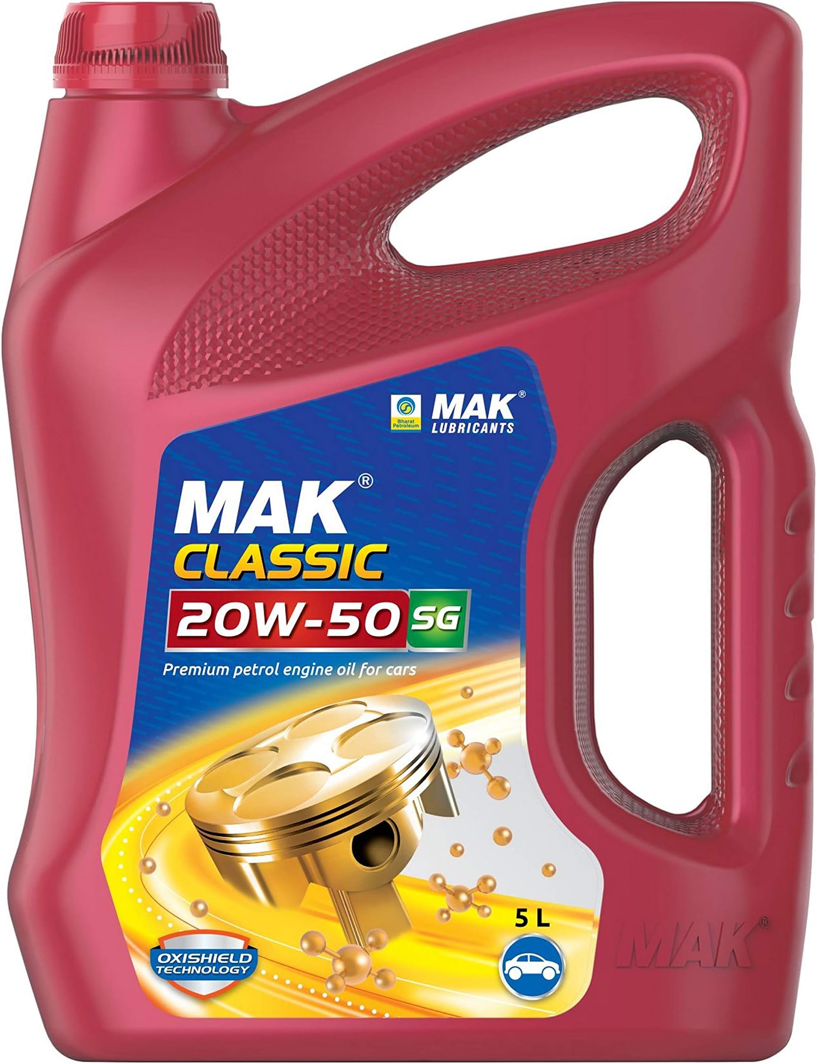 MAK Lubricants Classic API SG 20W-50 Petrol Engine Oil for Cars (5 L)