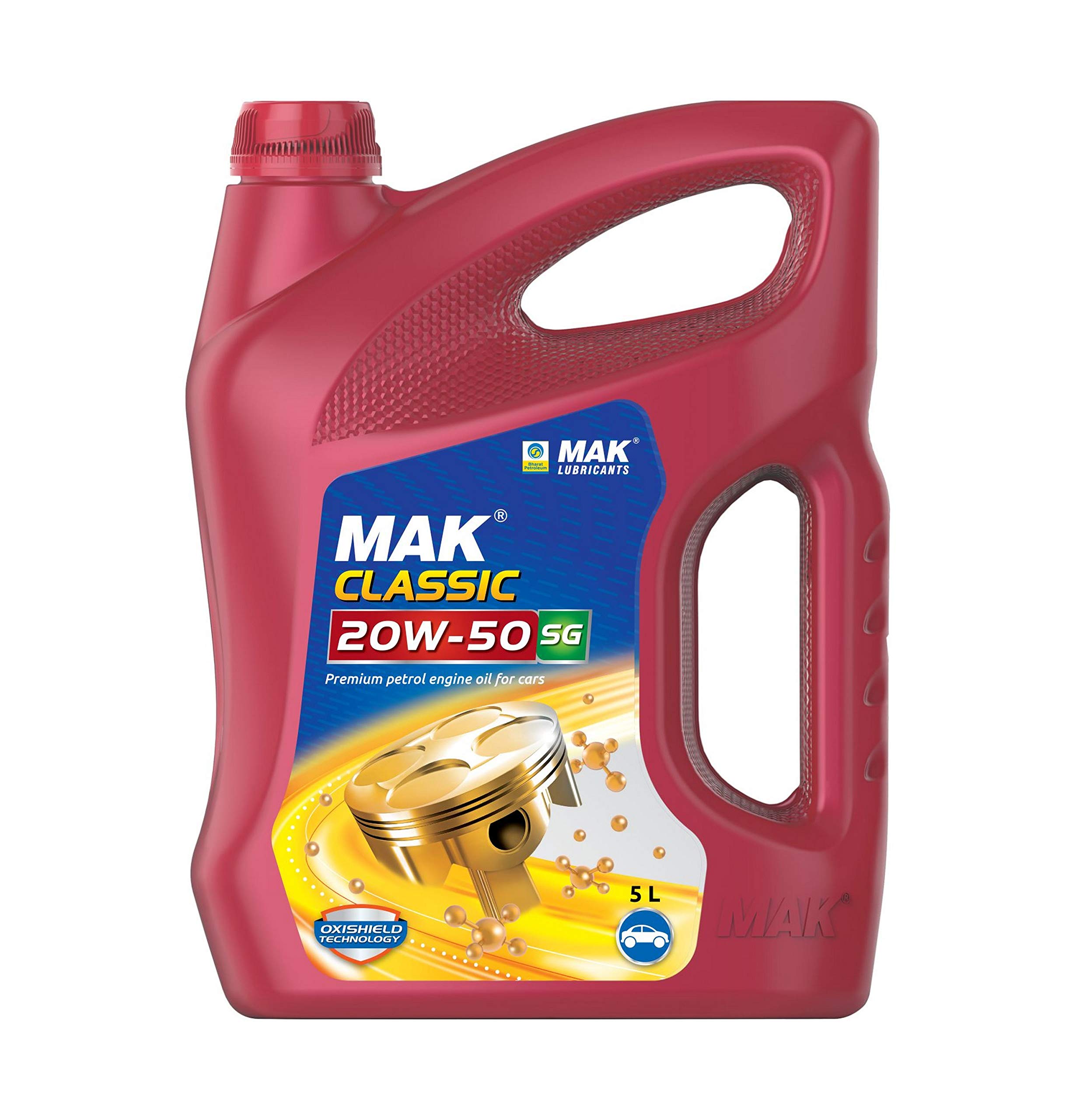 MAK Lubricants Classic API SG 20W-50 Petrol Engine Oil for Cars (5 L)