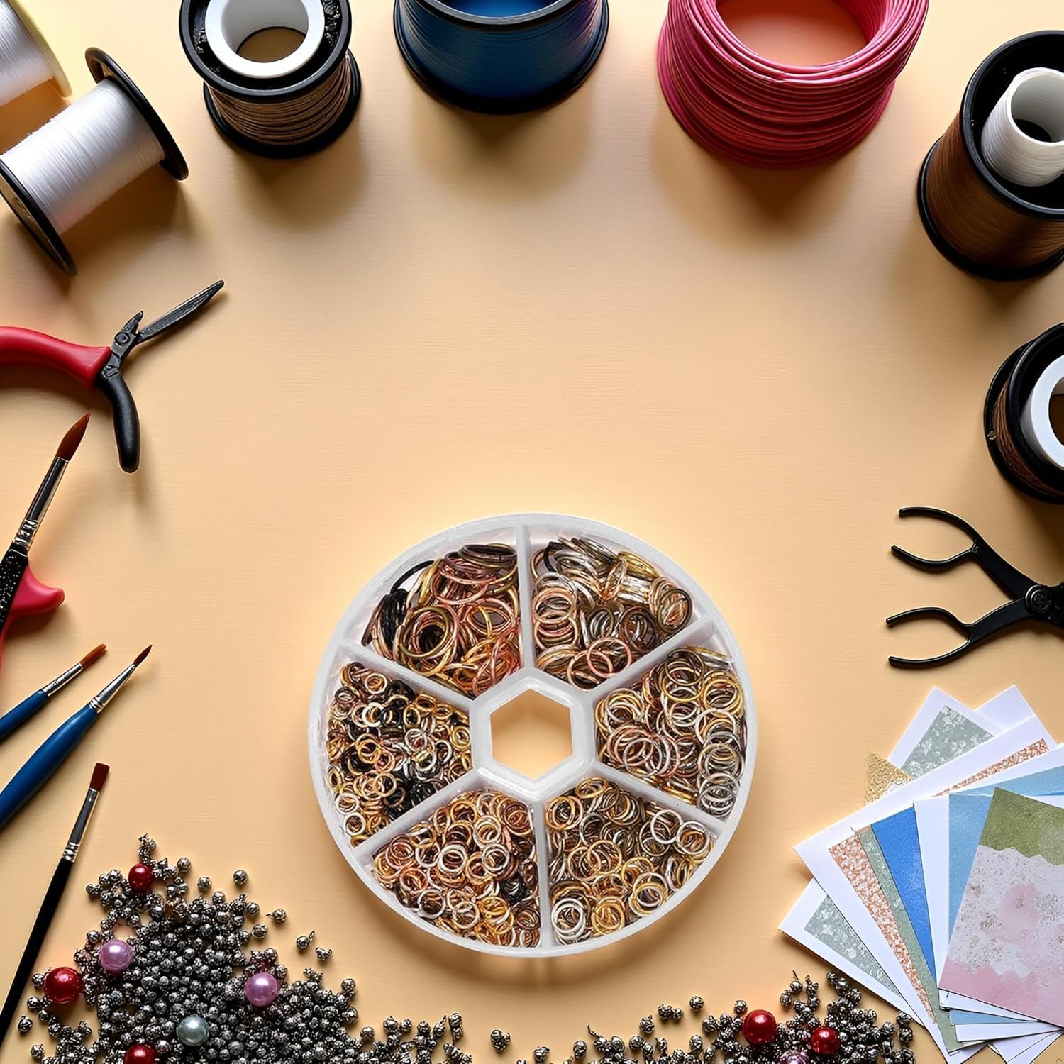 970 Pcs Multicolour Metal Jump Rings Small Crafts Jump Jewelry Connectors Assorted Size Connector Rings Open O for Keychain Making Jewelry Findings,Jewelry Making Jump Rings - Image 7