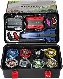Kit Top Gyro X com 8 Piões, 2 Lançadores, Maleta de Transporte, Multicolorido
