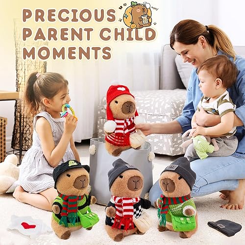 Miniatura 42 de Capybara - Peluche con sombrero de fresa, peluche de Capybara, lindo juguete de peluche para decoraciones de cumpleaños para niñas y niños