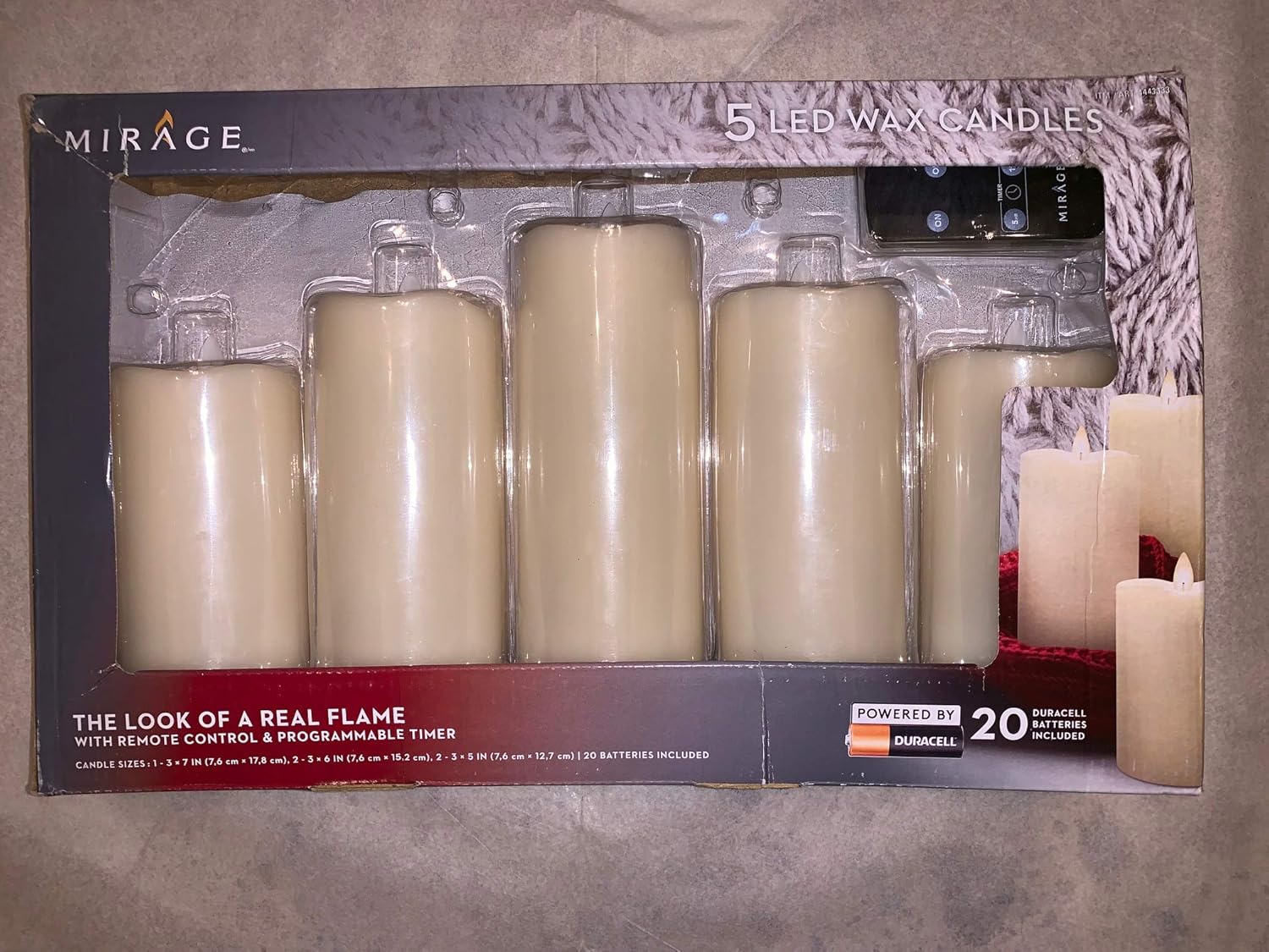 Mirage 43211182 5 LED Wax 5 Piece Candles W/Remote, White Tools & Home Improvement