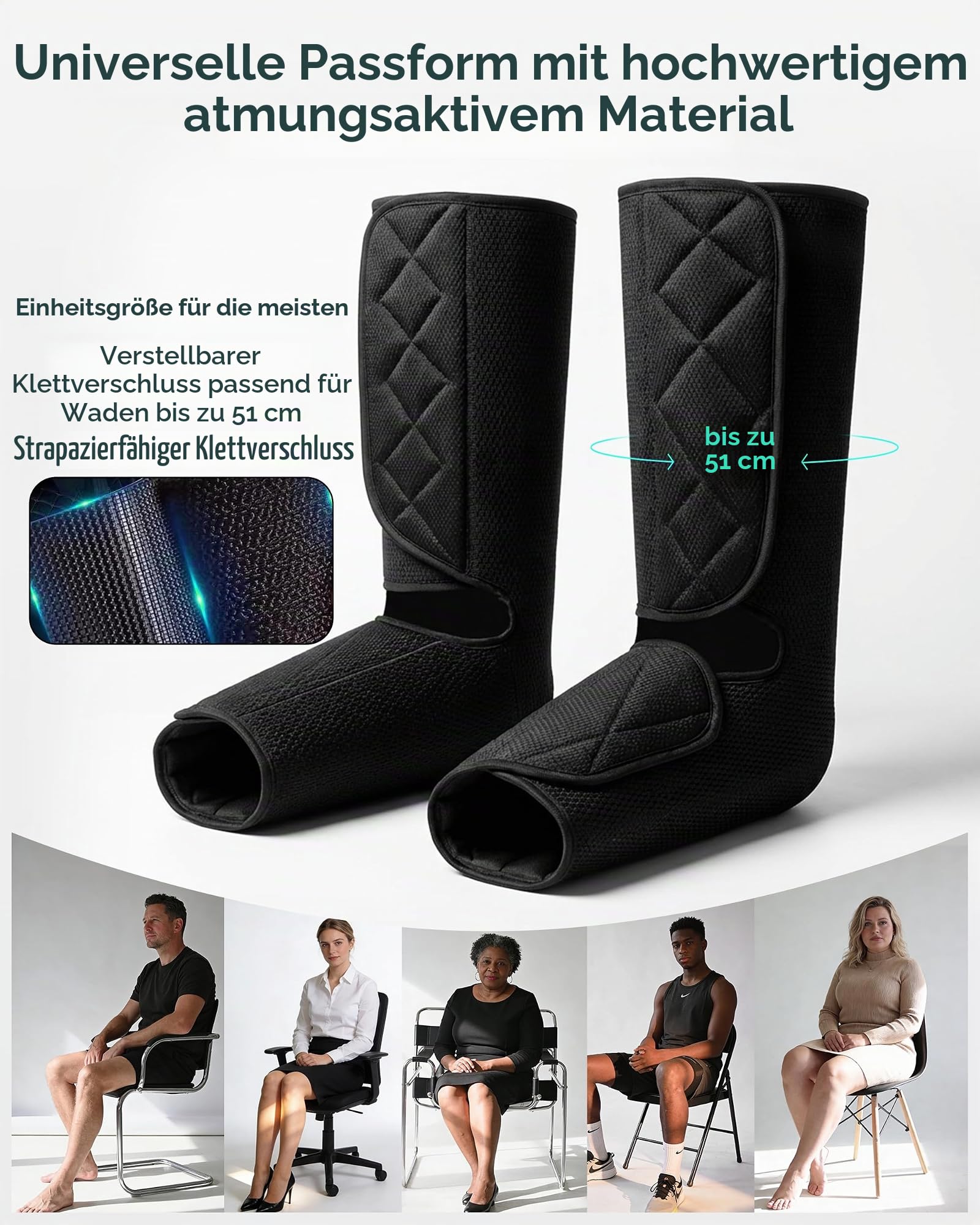 Snailax Beinmassagegerät mit Wärme- und Kompressionsfunktion, Waden- und Fußmassagegerät mit 3 Modi und 3 Intensitätsstufen, Kompressionsmassagegerät mit Handsteuerung, Geschenk