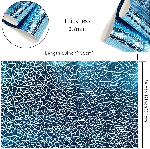 Miniatura 44 de HYANG - Cubo de agua de metal con relieve de espejo dorado, hojas de piel sintética dorada, 1 rollo de 12 x 53 pulgadas, piel sintética muy adecuada