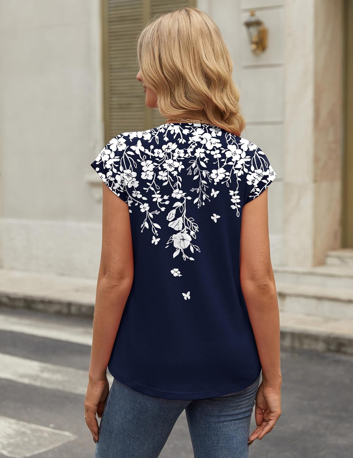 Zeagoo Womens Tops Short Sleeve V Neck Shirts Summer Dressy Casual Business Clothes Work Blouses Fashion Clothing Outfits - Image 3