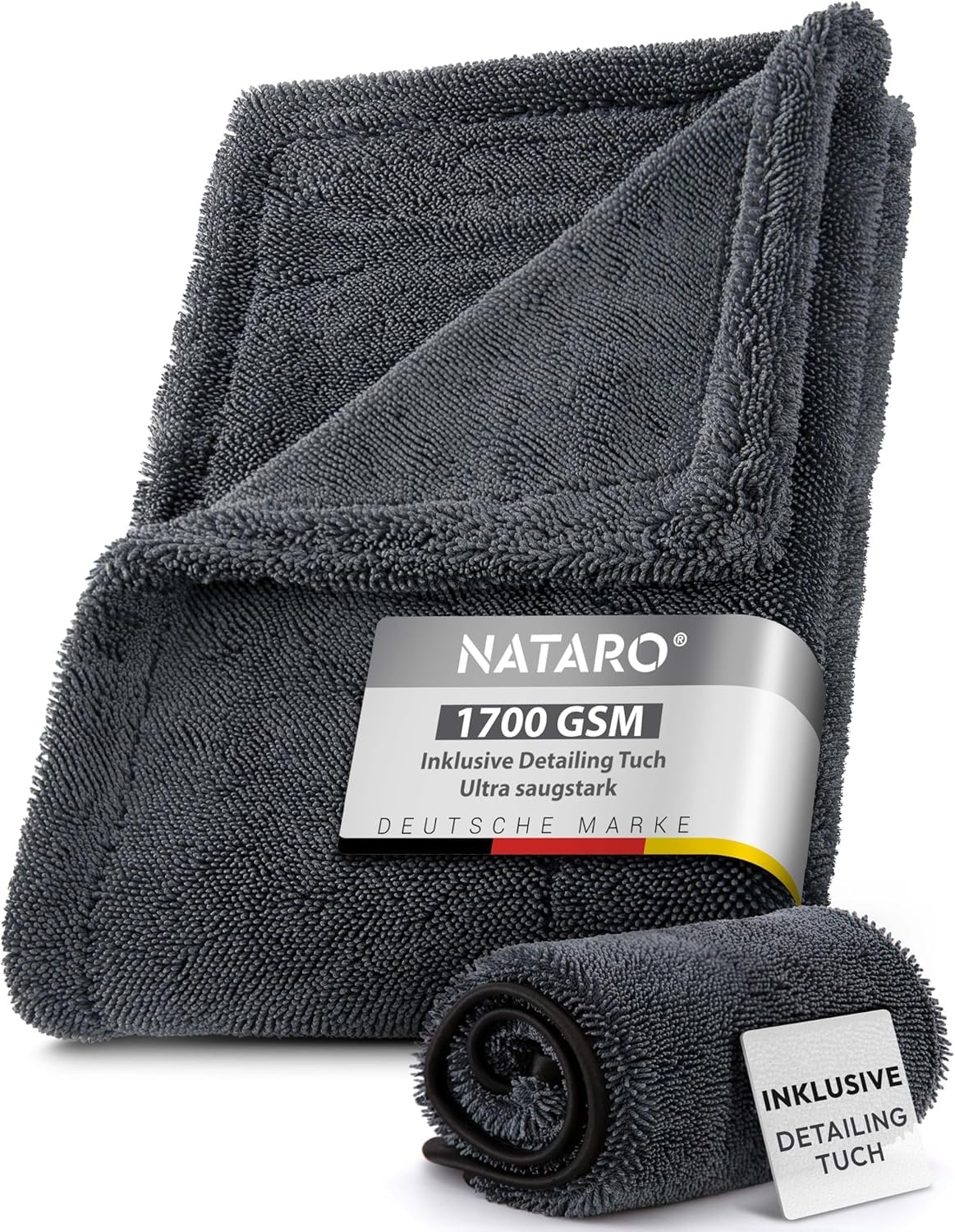 NATARO® Dry it. Premium Trockentuch – DAS ORIGINAL – extra saugfähiges Microfasertuch für, Dusche, Haushalt, Auto, Camping – fusselfrei, kratzfrei – extrem hohe Wasseraufnahme, 40x50cm
