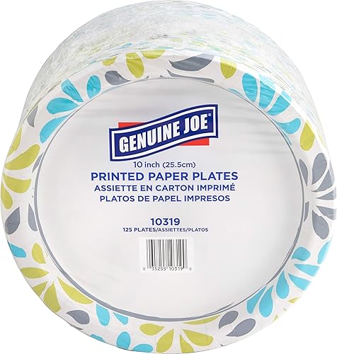 Miniatura 4 de Genuine Joe - Platos de papel, 10 pulgadas, 125 platos por paquete.