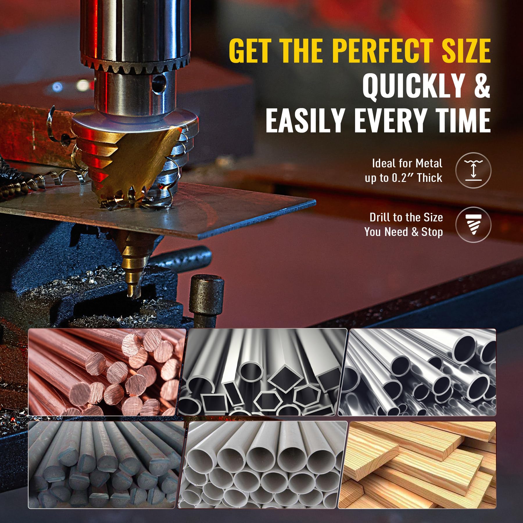 ZELCAN Step Drill Bit - Metal, Wood & Plastic -5 ZELCAN Step Drill Bit - Metal, Wood & Plastic -5