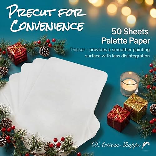 Miniatura 2 de Papel de paleta WetNDri para pintura acrílica. 50 paletas de papel de pintura desechables y 2 esponjas húmedas grises adecuadas para paletas húmedas