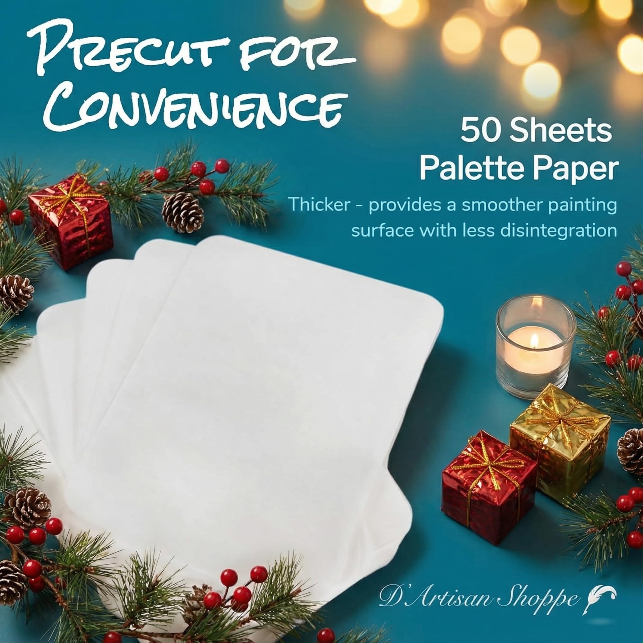 WetNDri - Paleta de papel para pintura acrílica. 50 papeles desechables para paleta de pintura y 2 esponjas húmedas grises adecuadas para paleta de pintura acrílica
