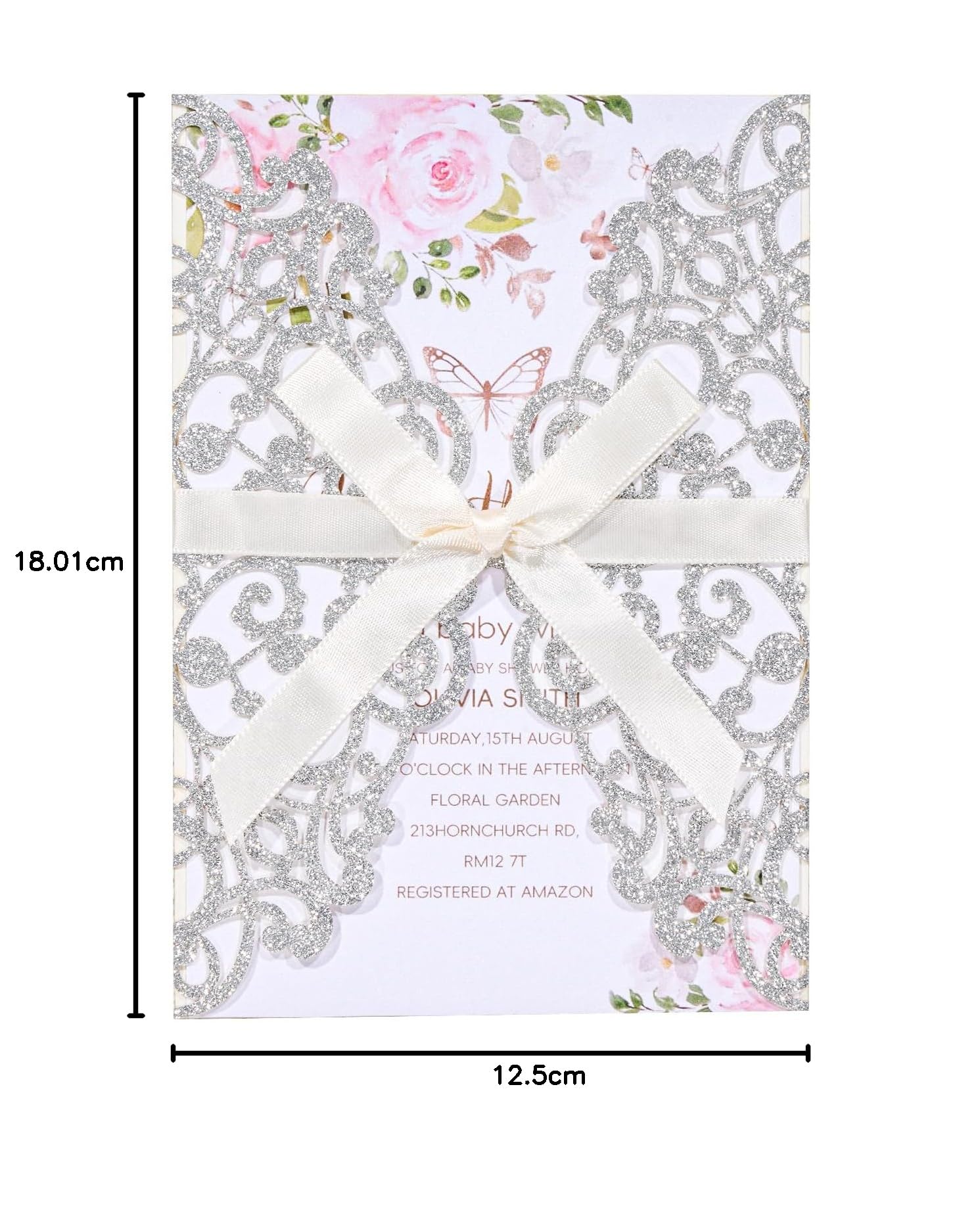 Hochzeitseinladungen mit Umschlägen und RSVP-Karten, Bändern, lasergeschnitten, blanko, Innenblatt, Perlpapier, Tarjetas de Invitación Para Boda XV Anos Quinceañera, Hochzeitseinladung, 50 Stück