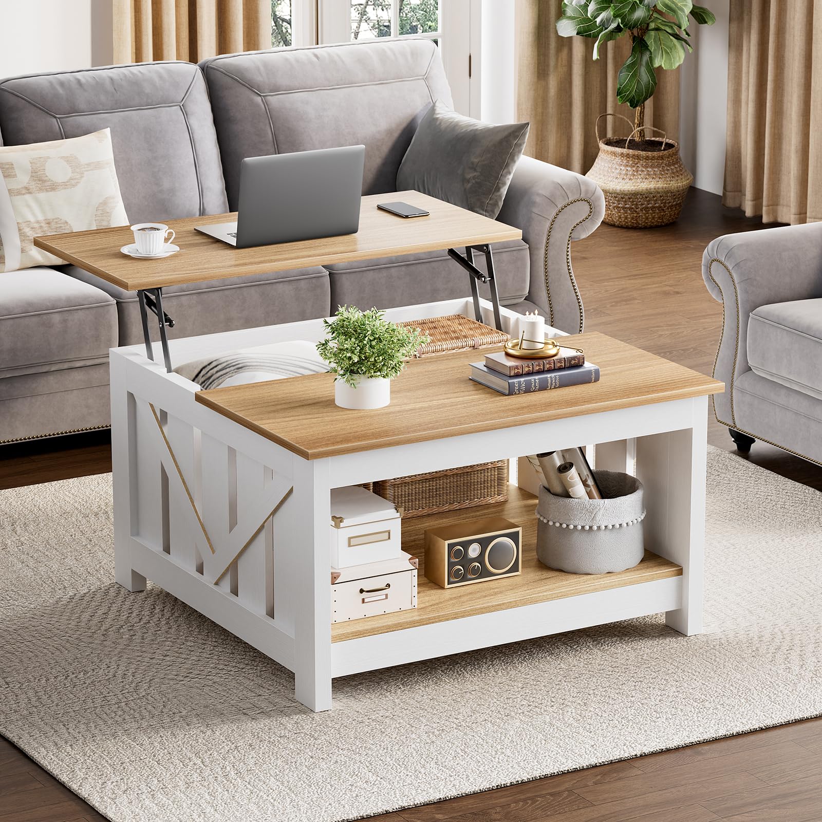 FABATO Lift Top Coffee Table, 31.5