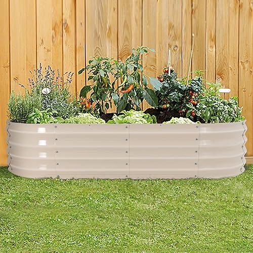 Miniatura 8 de Sundale Outdoor Paquete de 2 macetas de jardín elevadas galvanizadas, macetas elevadas de 6 x 2.7 x 1 pies, cajas de jardín elevadas para exteriores