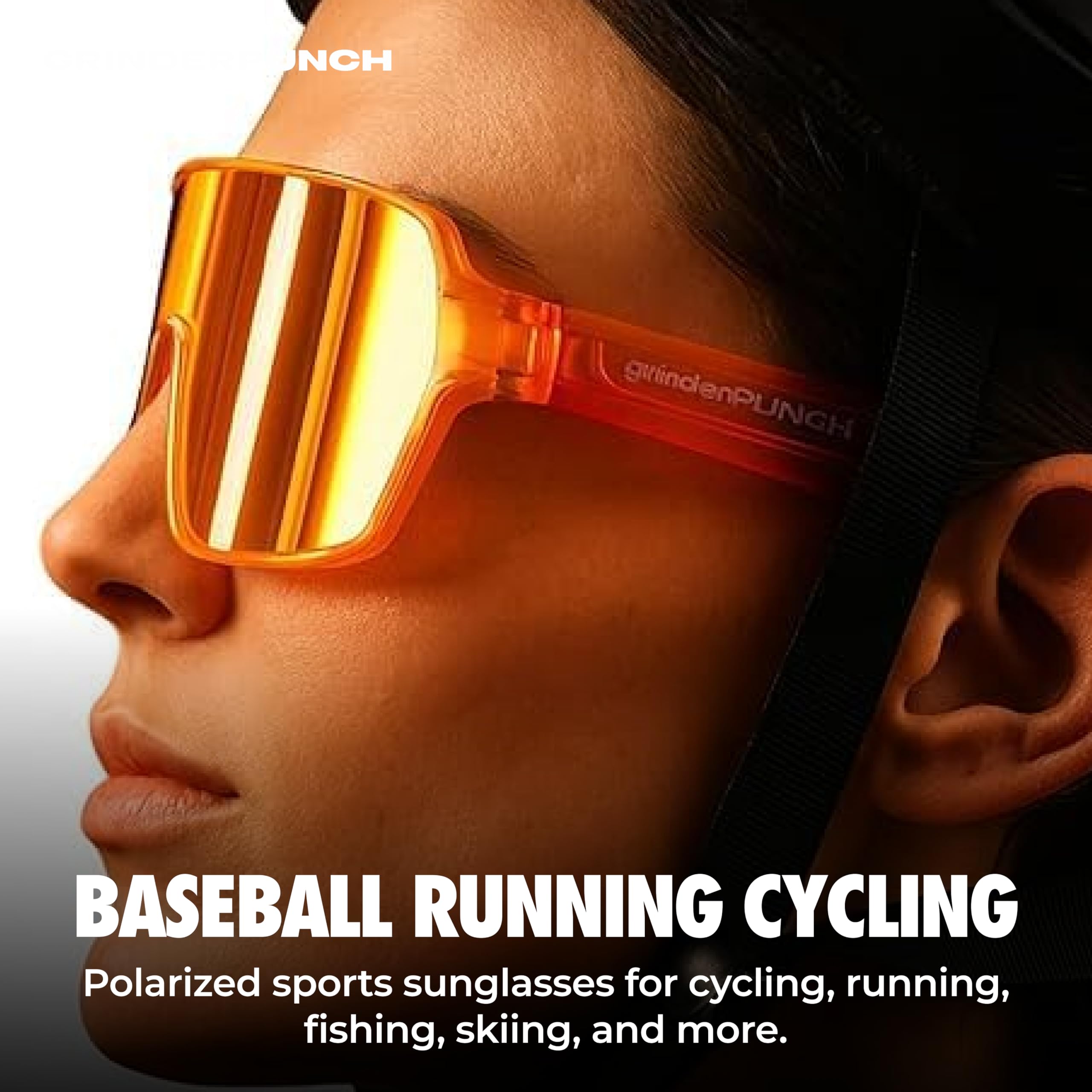 grinderPUNCH Polarisierte Sport Sonnenbrille Für Herren und Damen UV Schutz Für Baseball Pickleball Laufen Wandern Und Radfahren