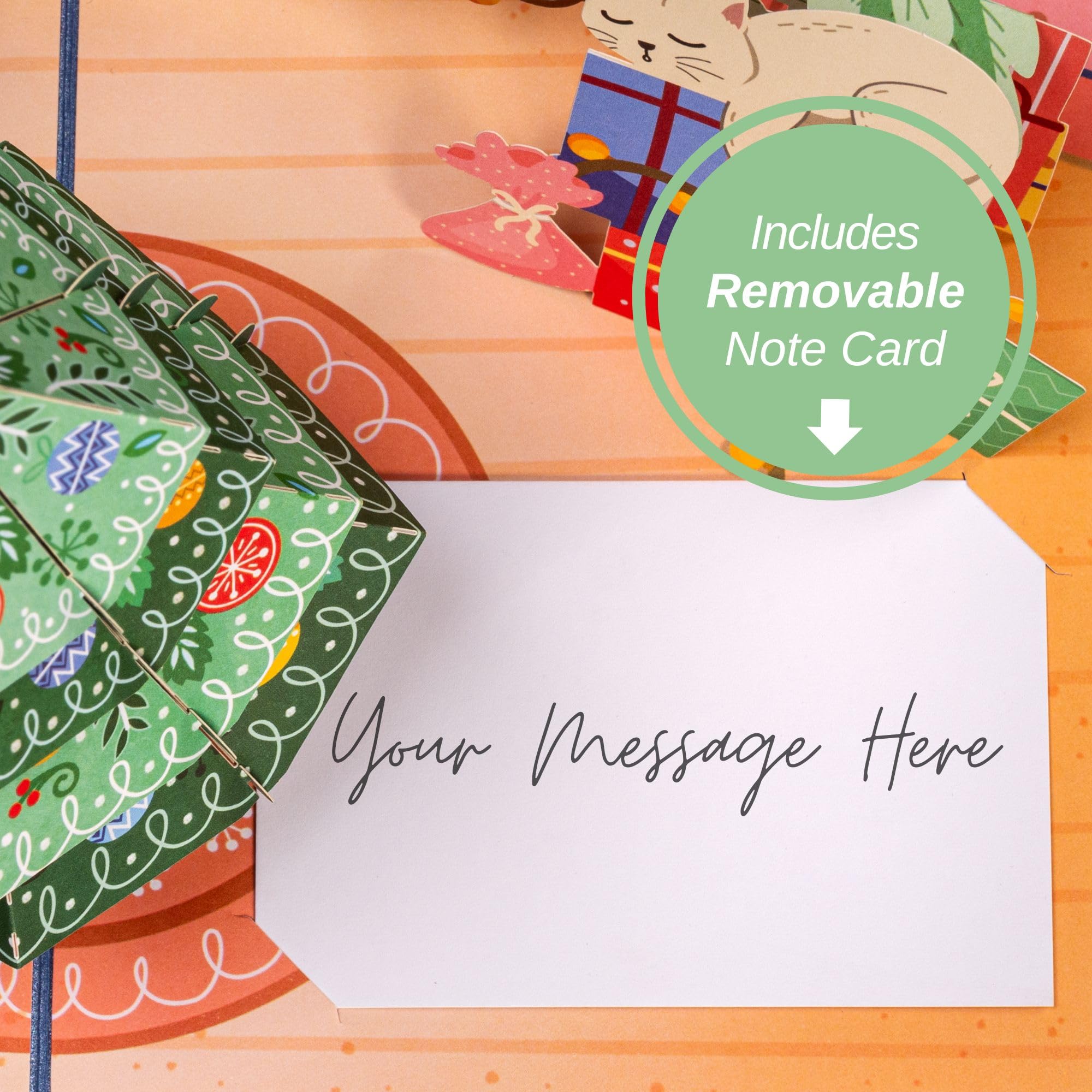 Paper Love Tarjeta de Navidad emergente, árbol de Navidad, tarjetas de felicitación emergentes 3D hechas a mano, regalo para Navidad o vacaciones, cubierta de 5 x 7 pulgadas, incluye sobre y etiqueta