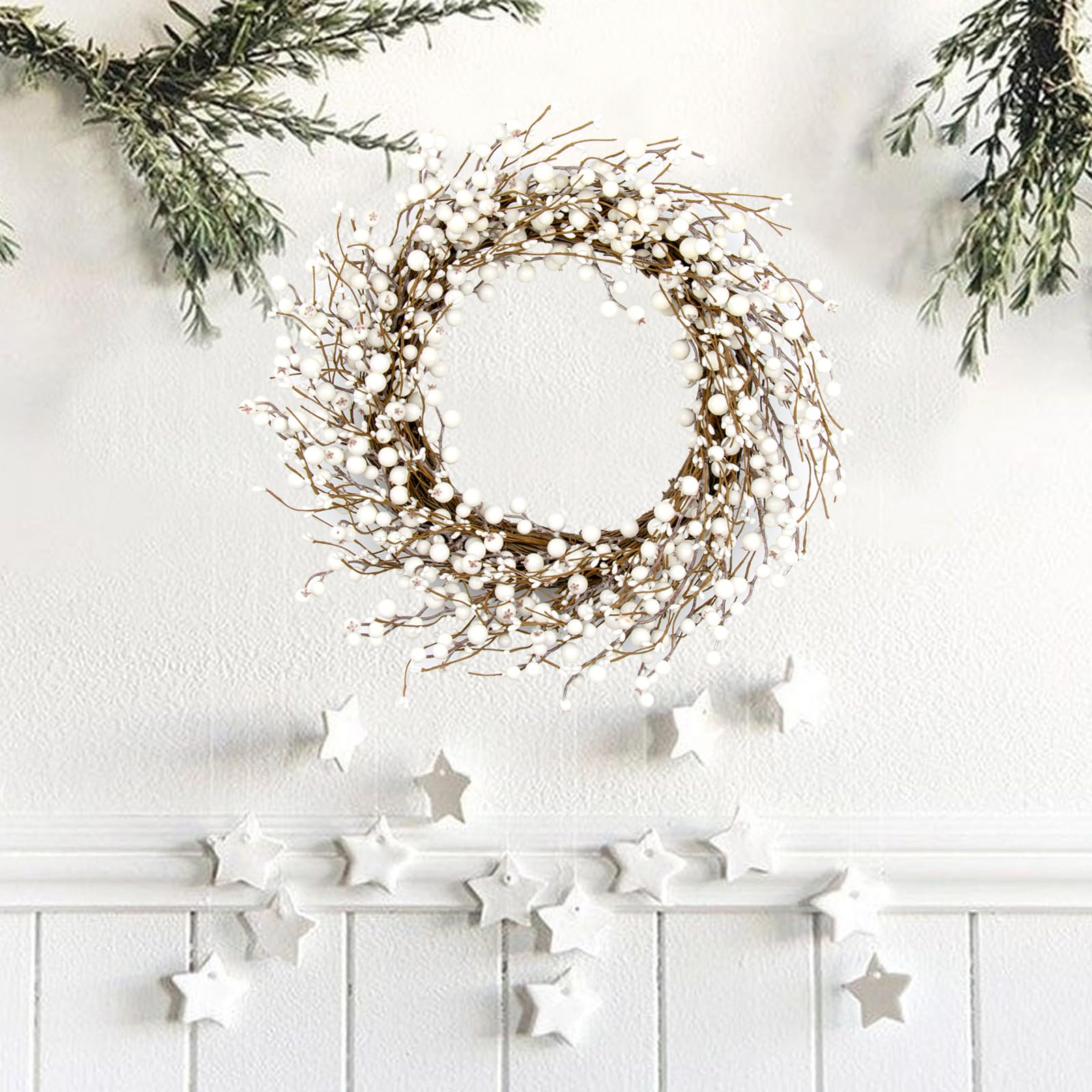 Amazon.com: JINGHONG Winter Wreaths for Front Door 20 Inch  