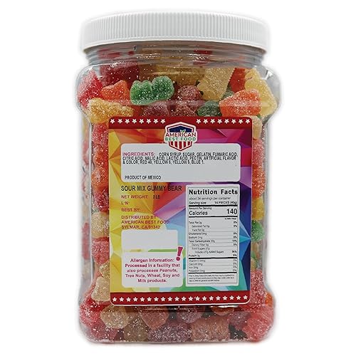 Miniatura 3 de American Best Food Tarro de plástico con forma de oso de gomita, tarro de regalo de caramelos, tarro de regalo con forma de oso de gomita, 2 libras