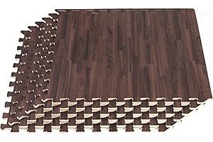 Forest Floor 3/8 Inch Premium Wood Grain Interlocking Foam Floor Mats