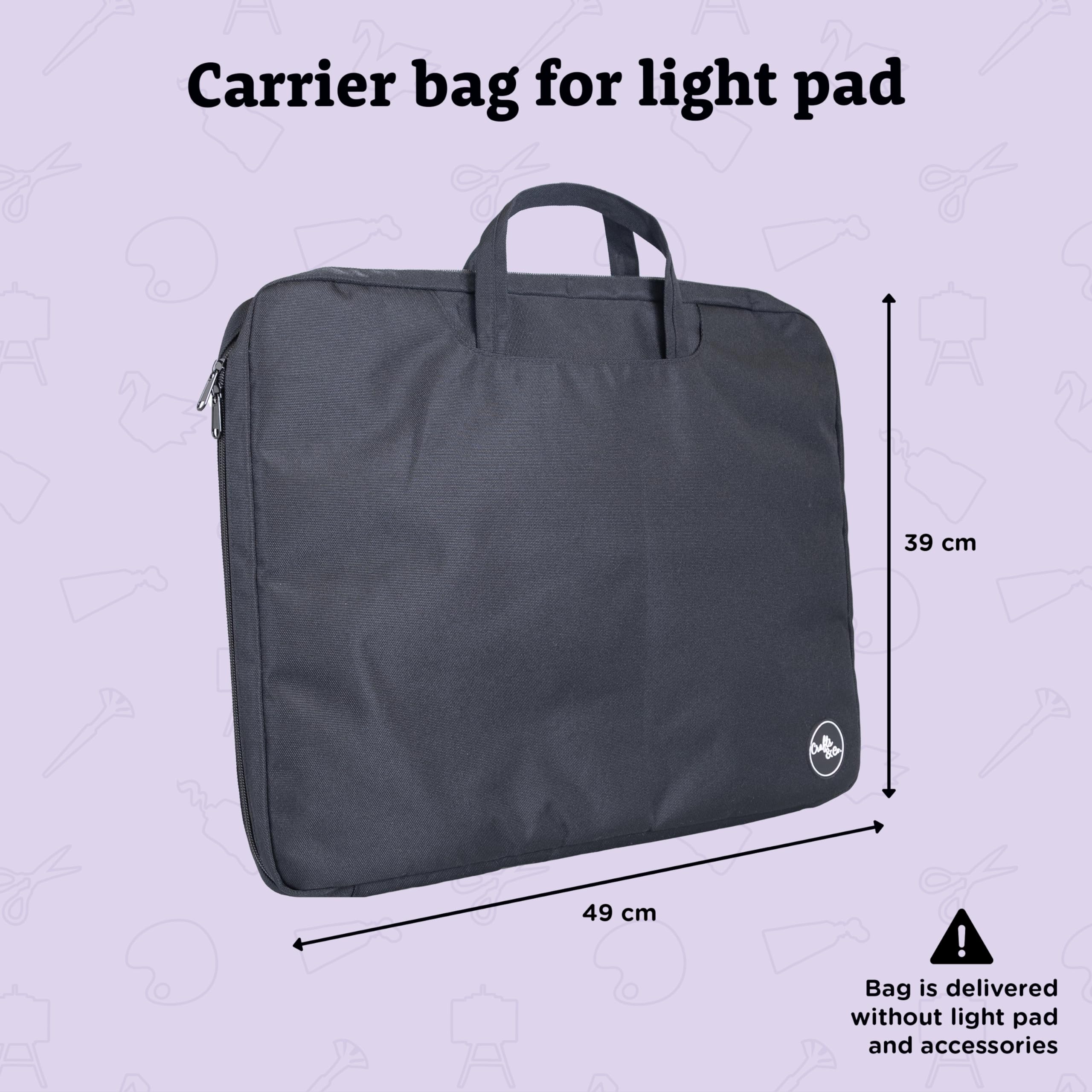 Crafts&Co® Pochette pour Tablette Lumineuse | Sacoche pour Tablette Lumineuse A3 | Convient à la Tablette Lumineuse de Diamond Painting Accessoires | Noir