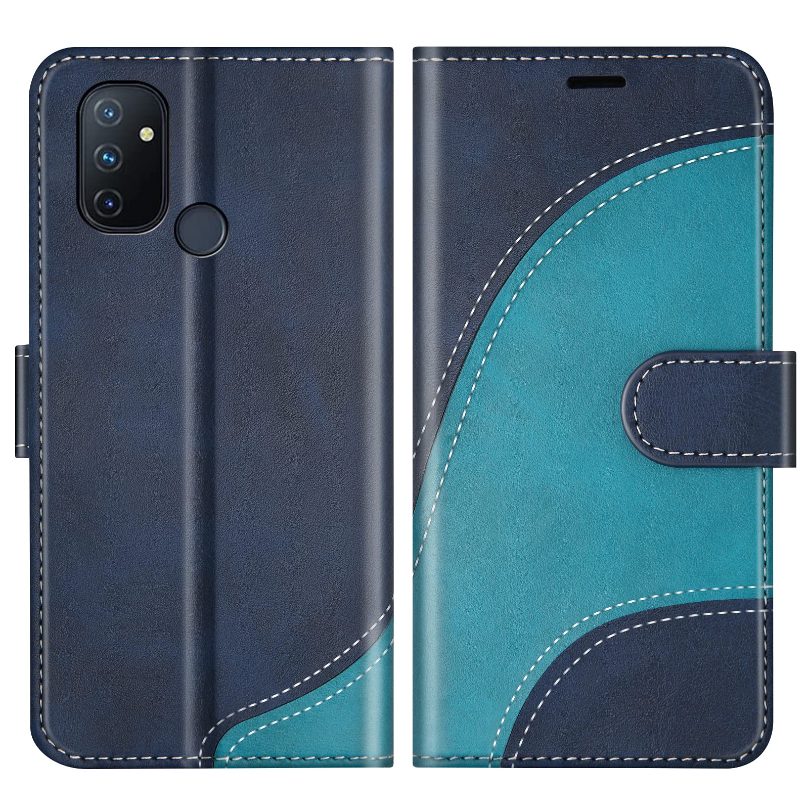 Custodia Portafoglio In Ecopelle Per OnePlus Nord N100 - Con Chiusura Magnetica, Supporto E Slot Per Carte, Gialla - 3