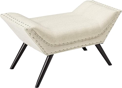 Christopher Knight Home Rosalynn - Otomanabanco de tela copetuda almendra