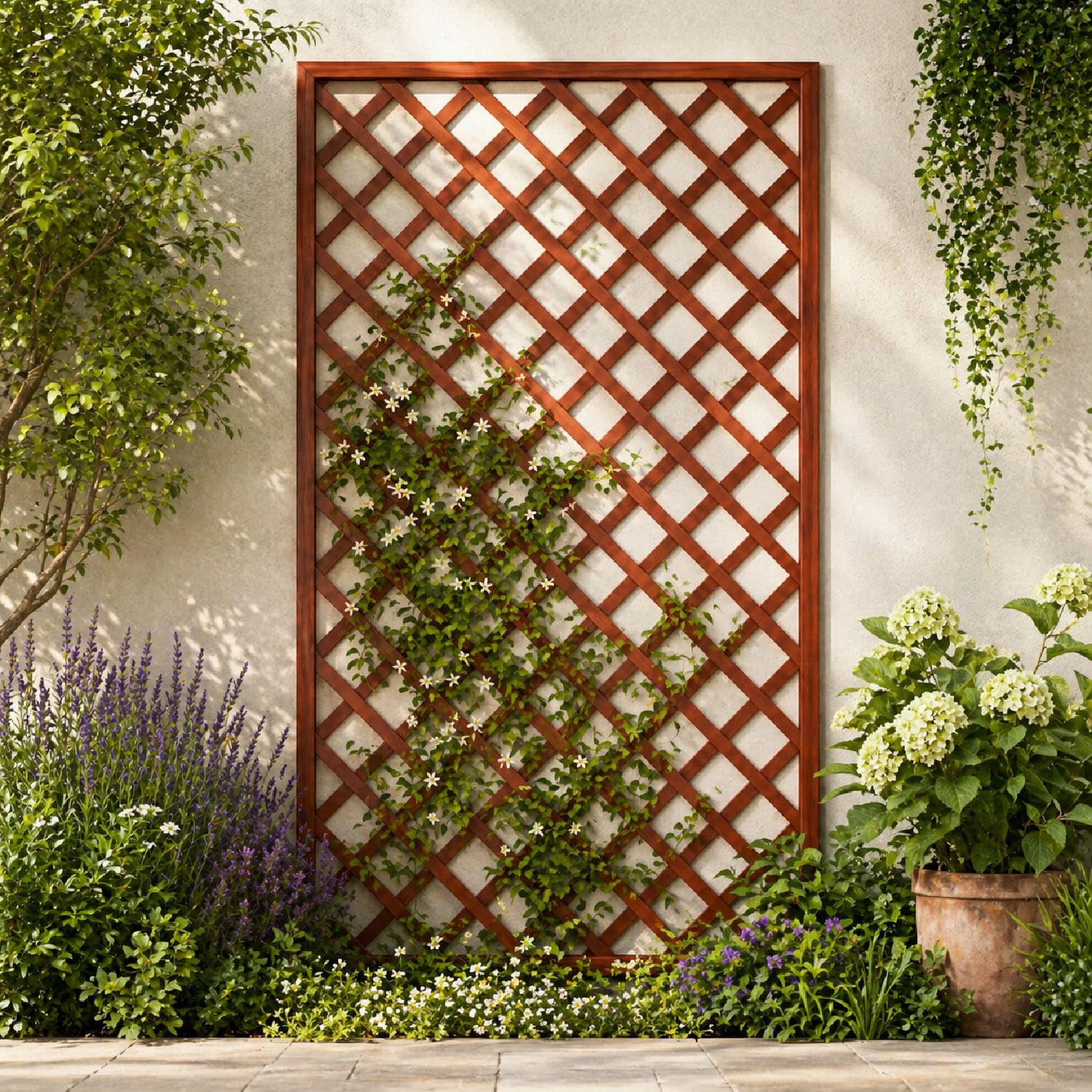 Traliccio In Legno Di Pino Impregnato Pannello Divisorio Griglia Per Giardino Balcone E Terrazza Supporto Decorazione Per Piante Rampicanti Privacy Outdoor 120 x 180 Cm Legno Scuro