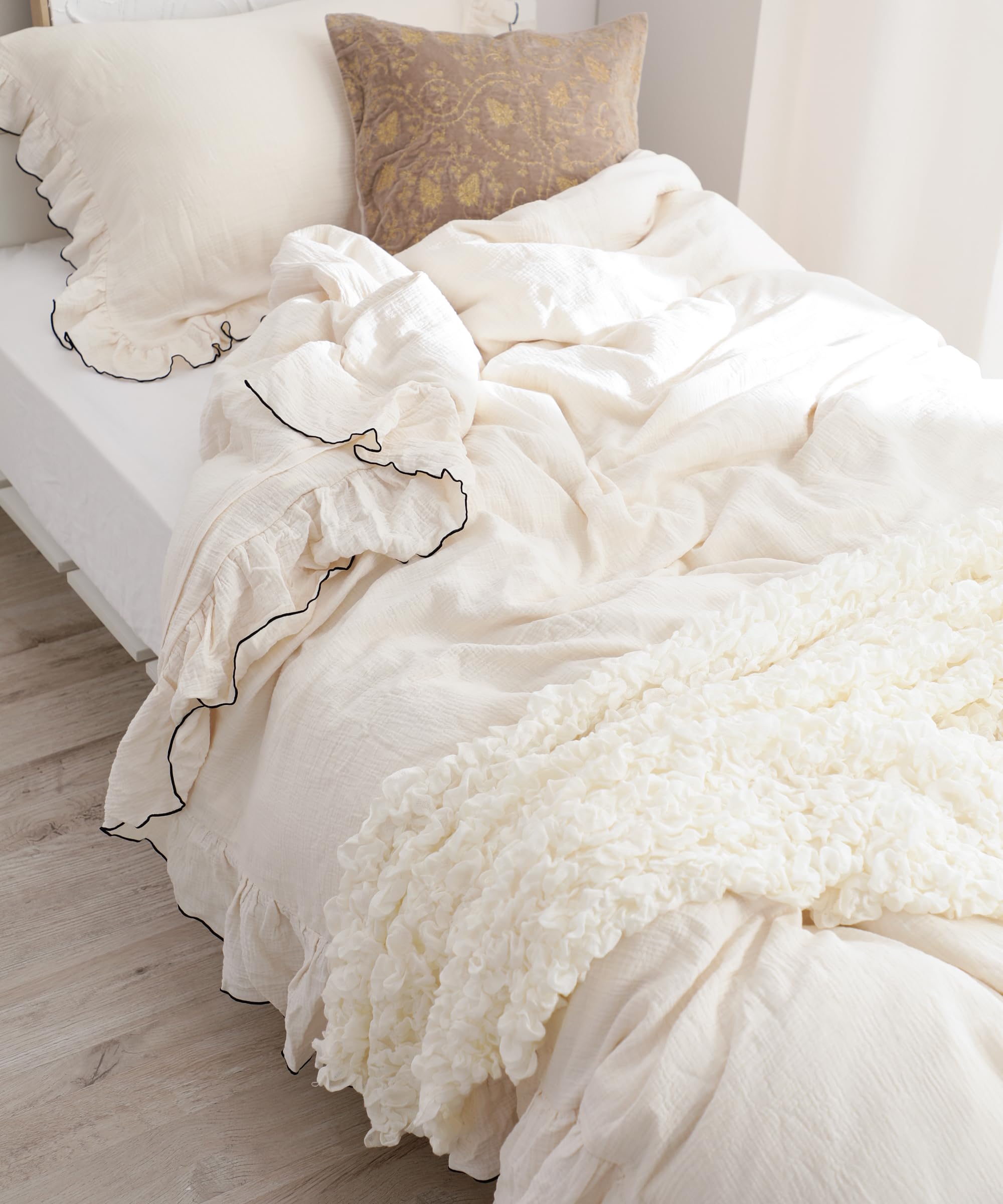 Francfranc 布団カバー ヴェルツ 枕カバー フリル ふわくしゅ まくら